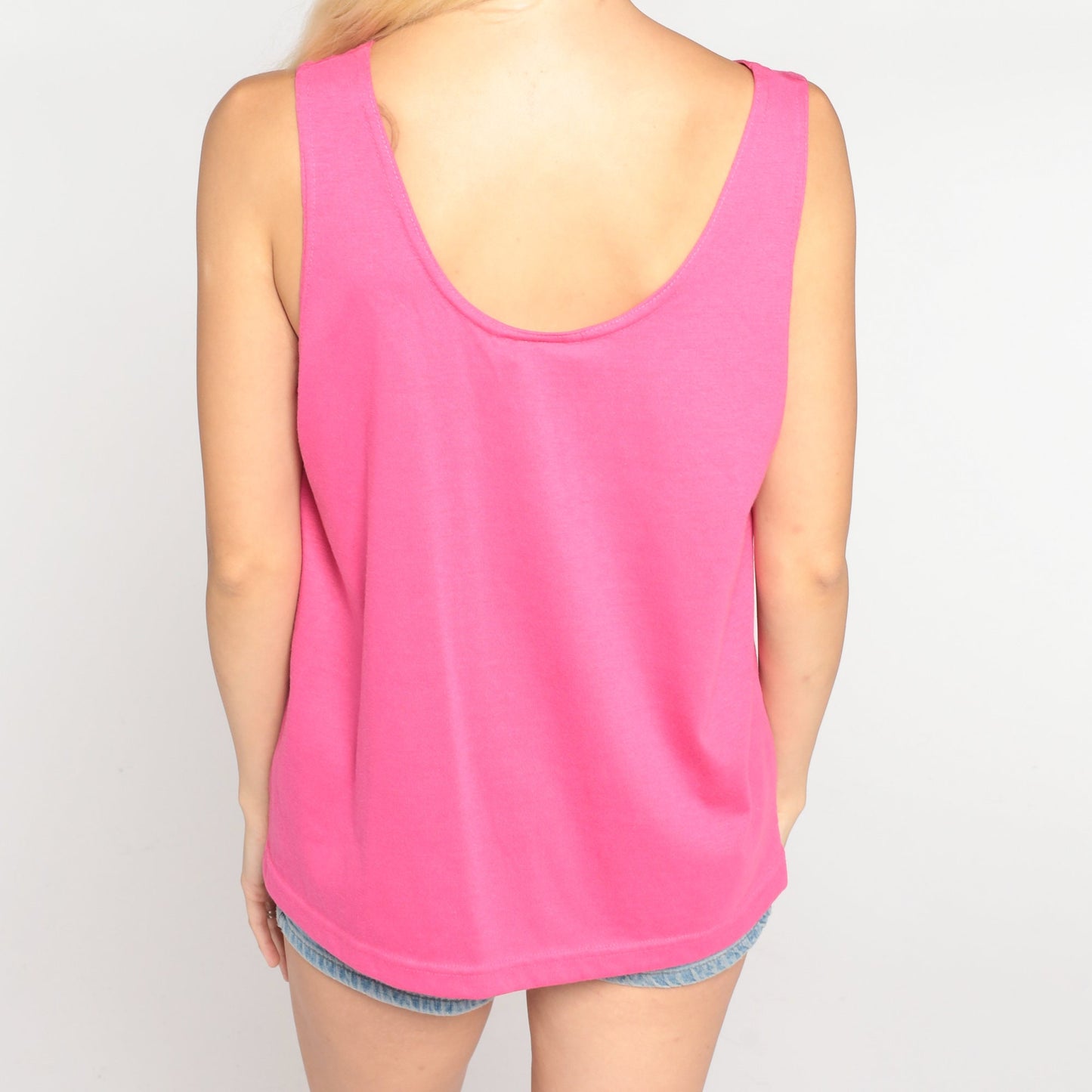 90s Pink Henley Tank Top With Chest Pocket Cotton Sleeveless Large L
