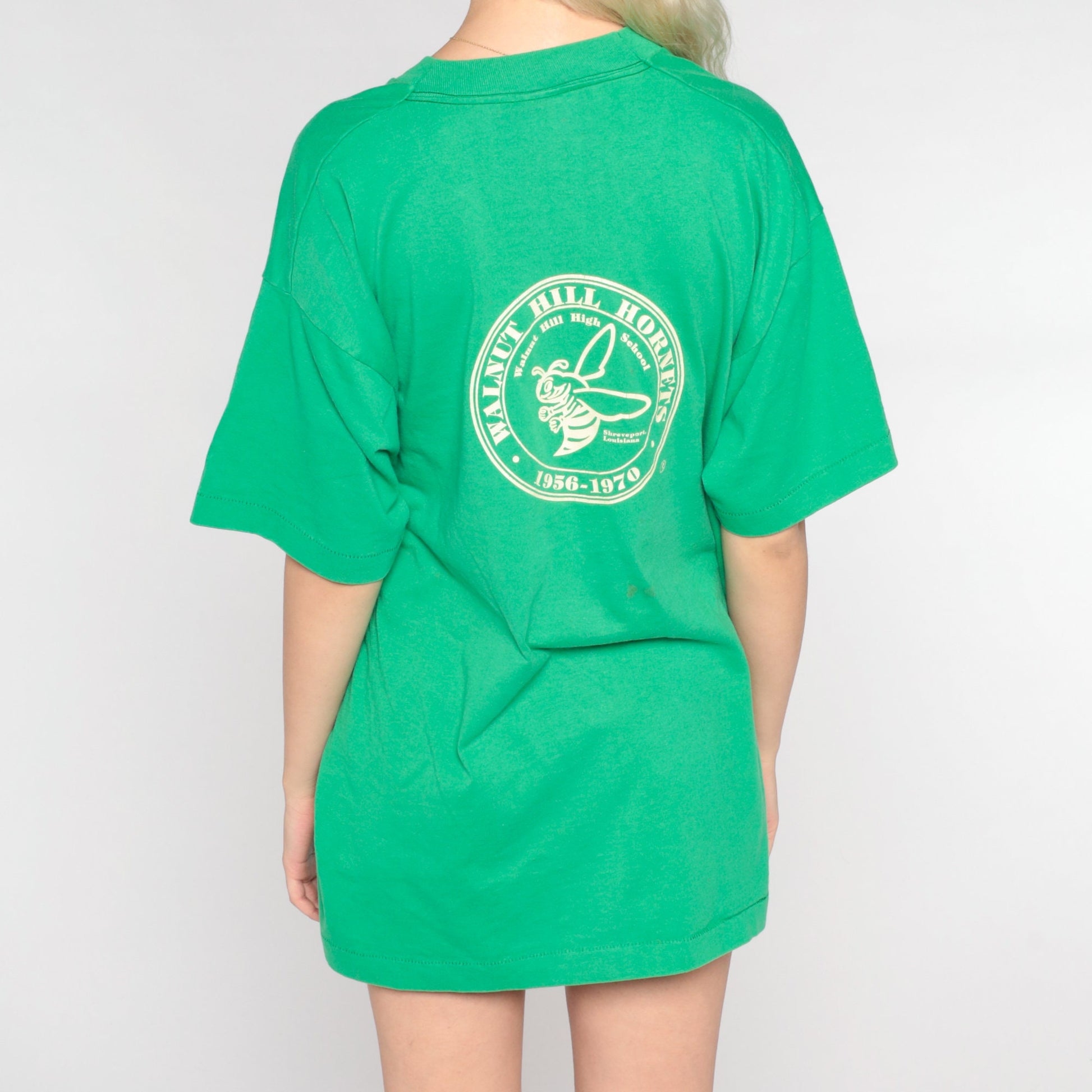 1994 Walnut Hill High School Reunion Hornets Graphic Tee Green Single Stitch XL