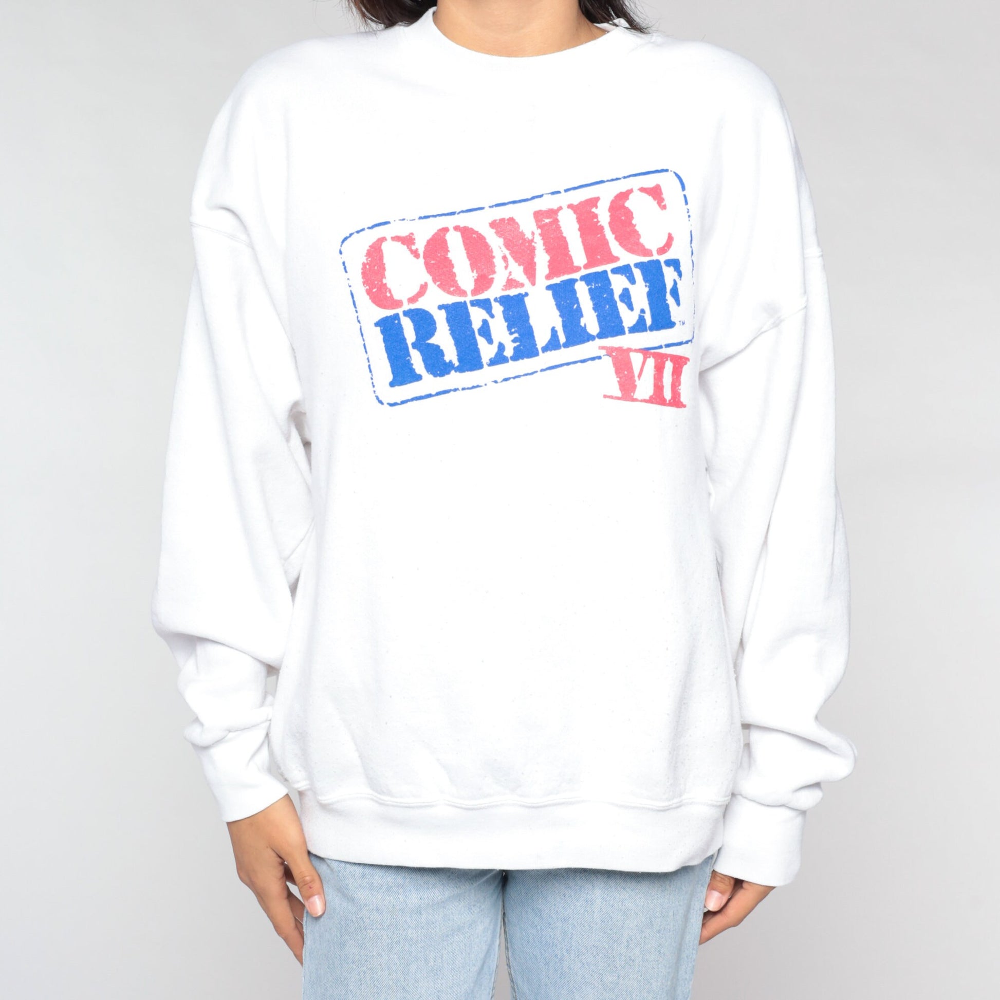 1995 Comic Relief VII Sweatshirt 90s Graphic Charity Event Crewneck XL