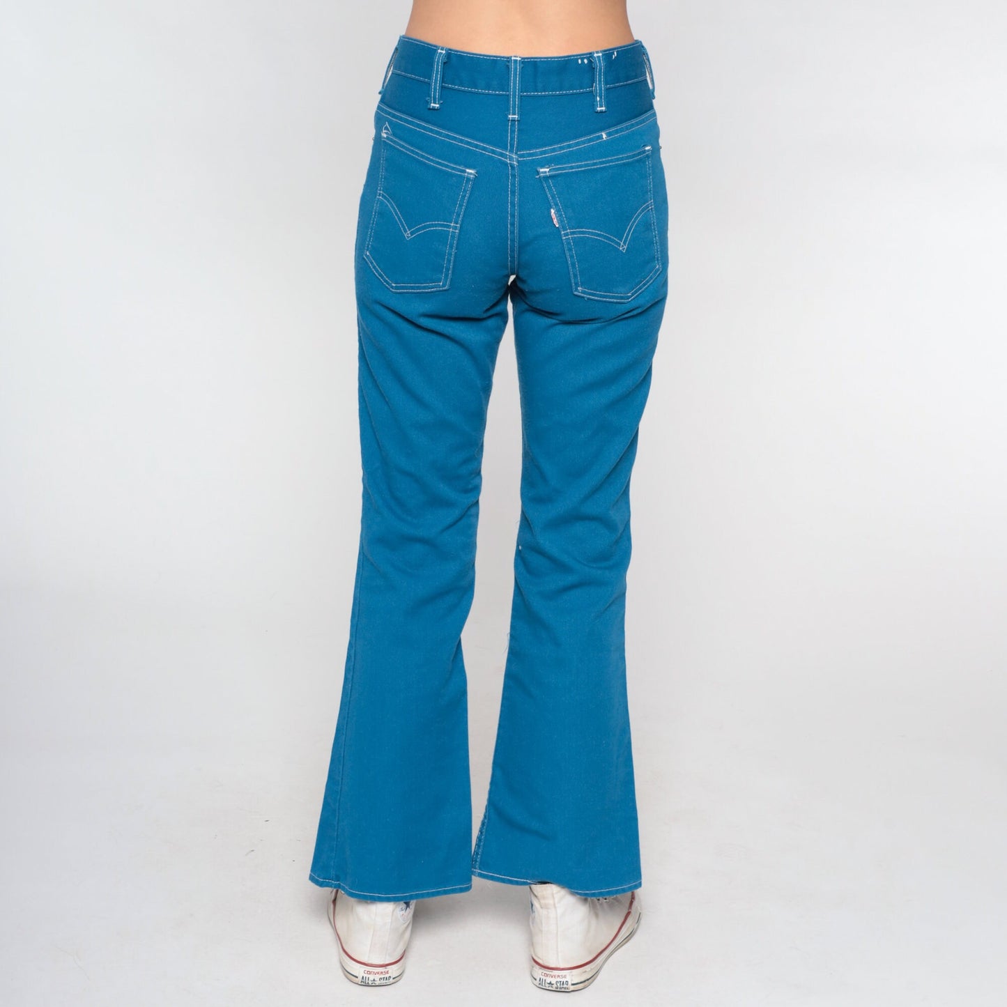 70s Levi's Bell Bottom Jeans High Waist Flare Blue Denim Extra Small