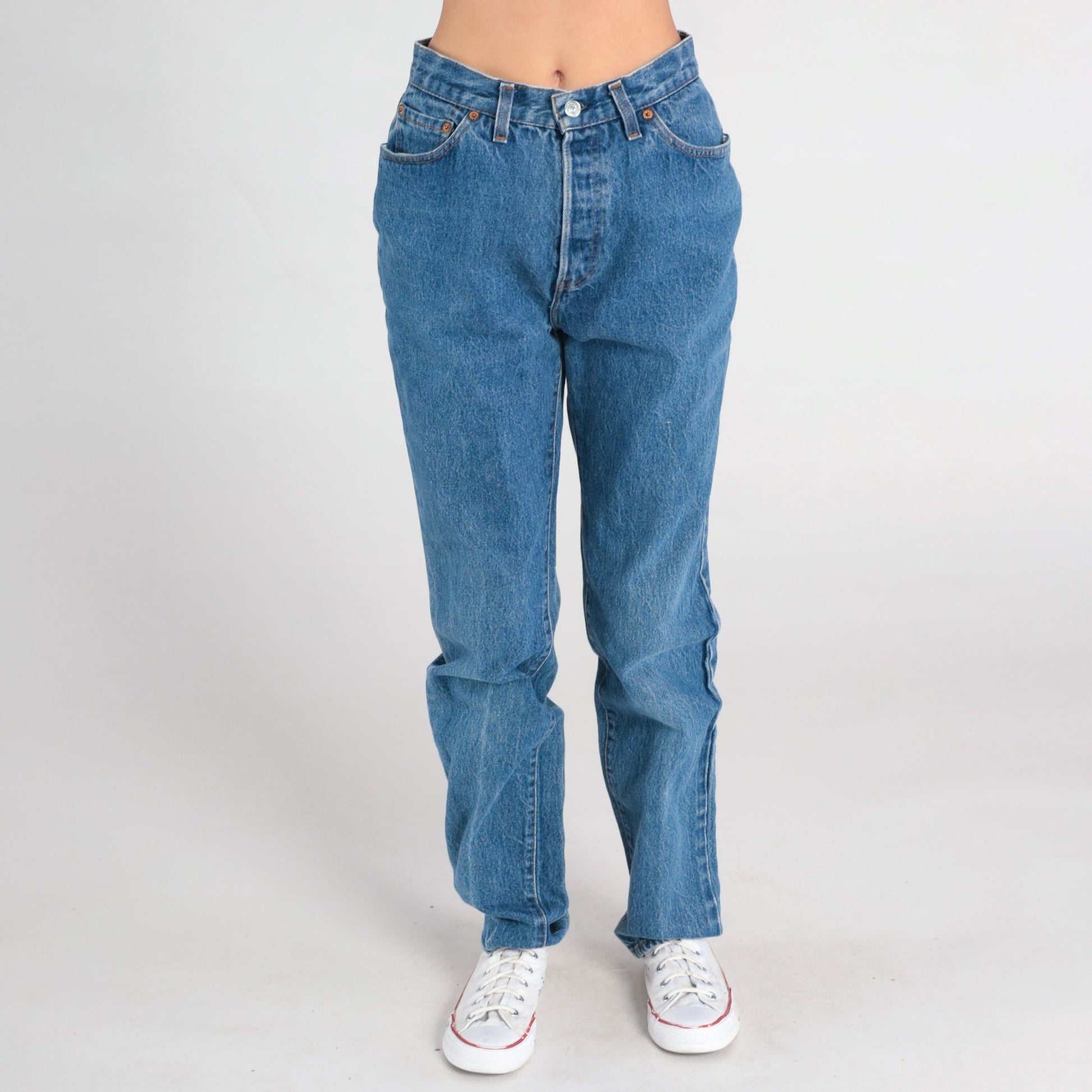 90s Levi's High Rise Relaxed Fit Jeans Blue Denim Small 28