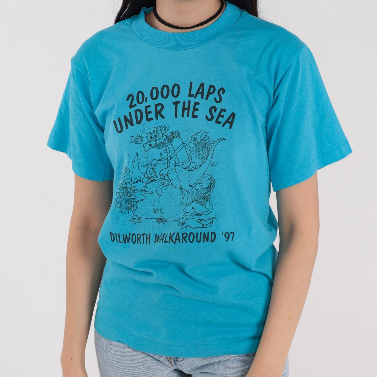 1997 Dilworth Elementary School Walkaround Graphic Tee Blue Dragon Small S