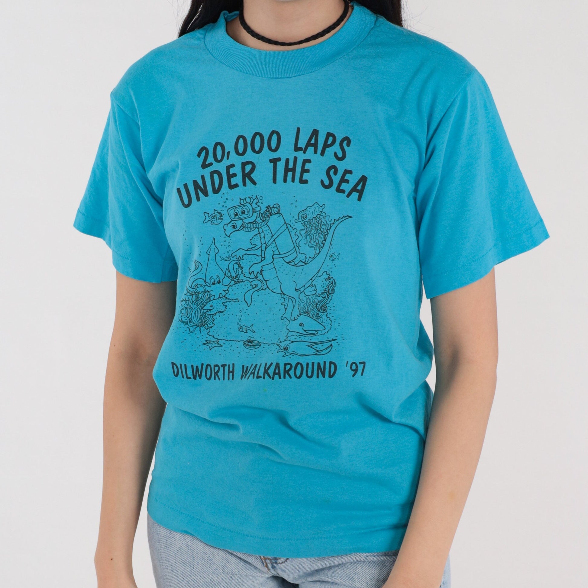 1997 Dilworth Elementary School Walkaround Graphic Tee Blue Dragon Small S