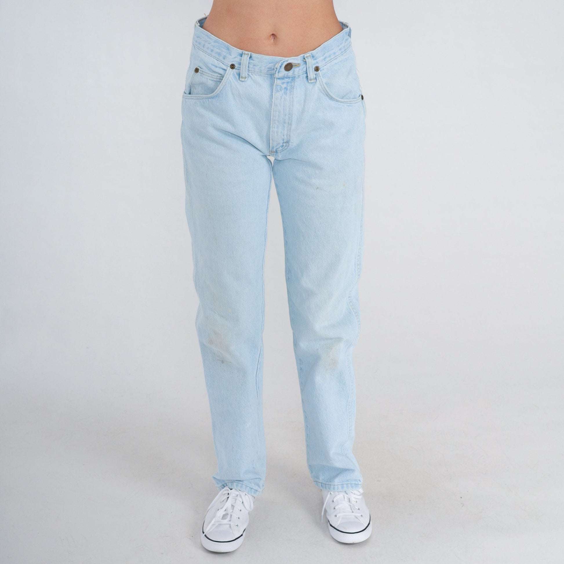 00s Wrangler Mom Jeans Tapered Light Wash Mid Rise Denim Medium 30x32