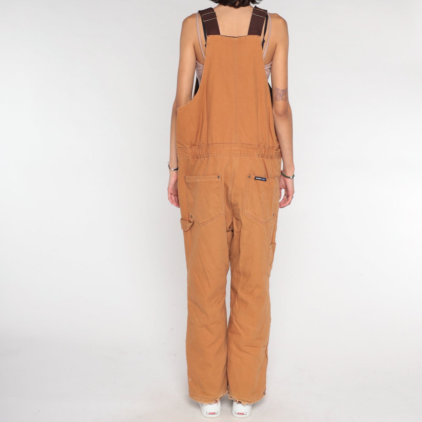 00s Walls Blizzard Pruf Insulated Brown Bib Overalls Mens Large L
