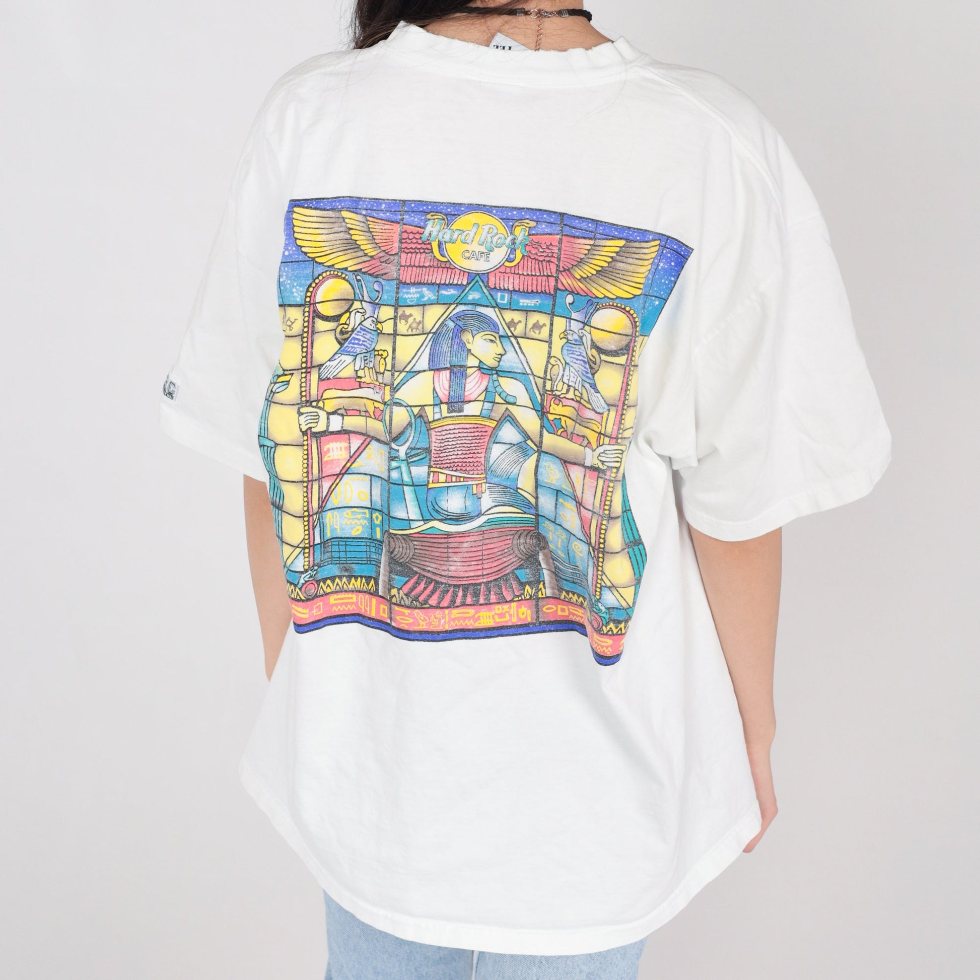 90s Hard Rock Cafe Myrtle Beach Egypt Pharaoh Graphic Tee White XL