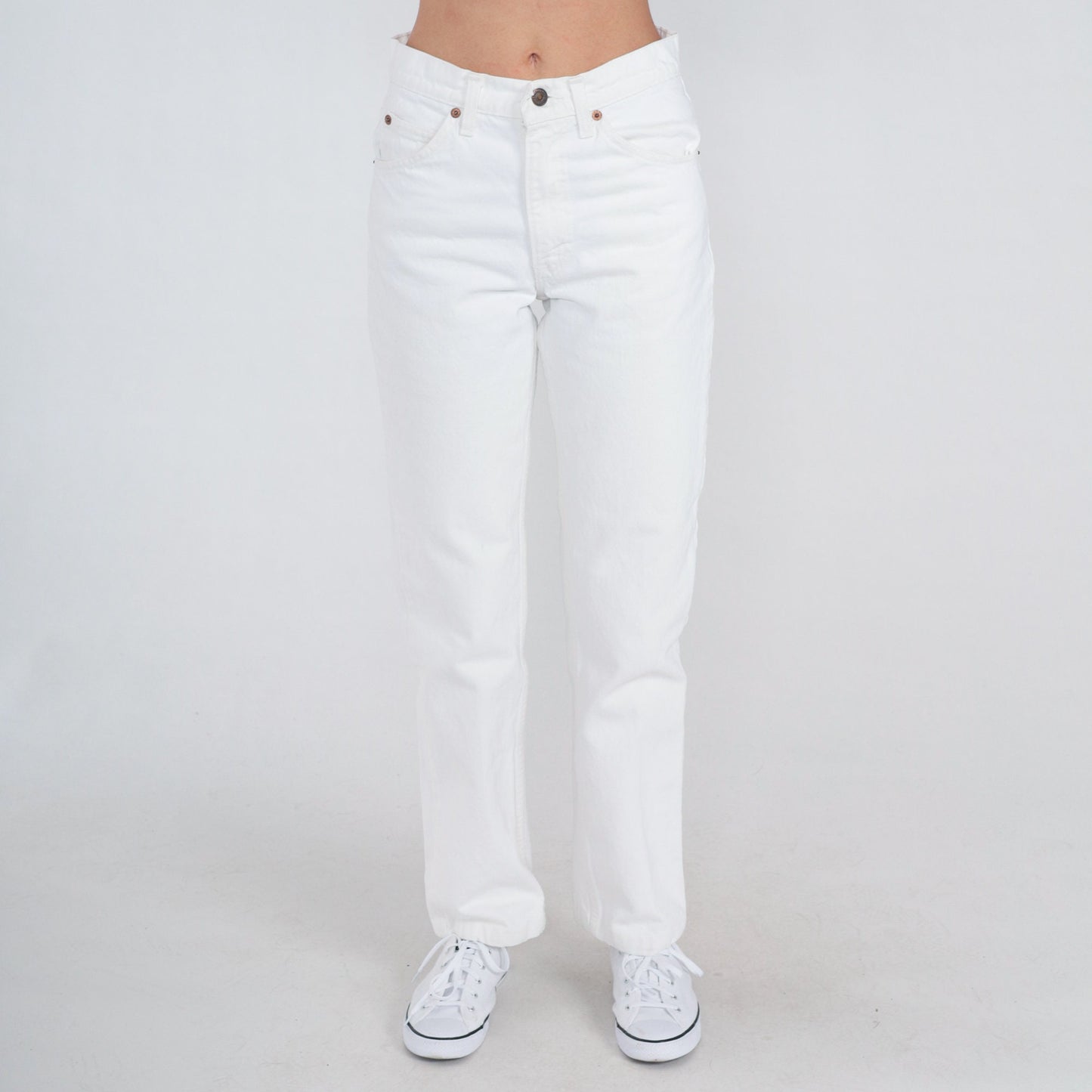 80s Levi's Orange Tab High-Rise Straight Jeans White Denim Extra Small
