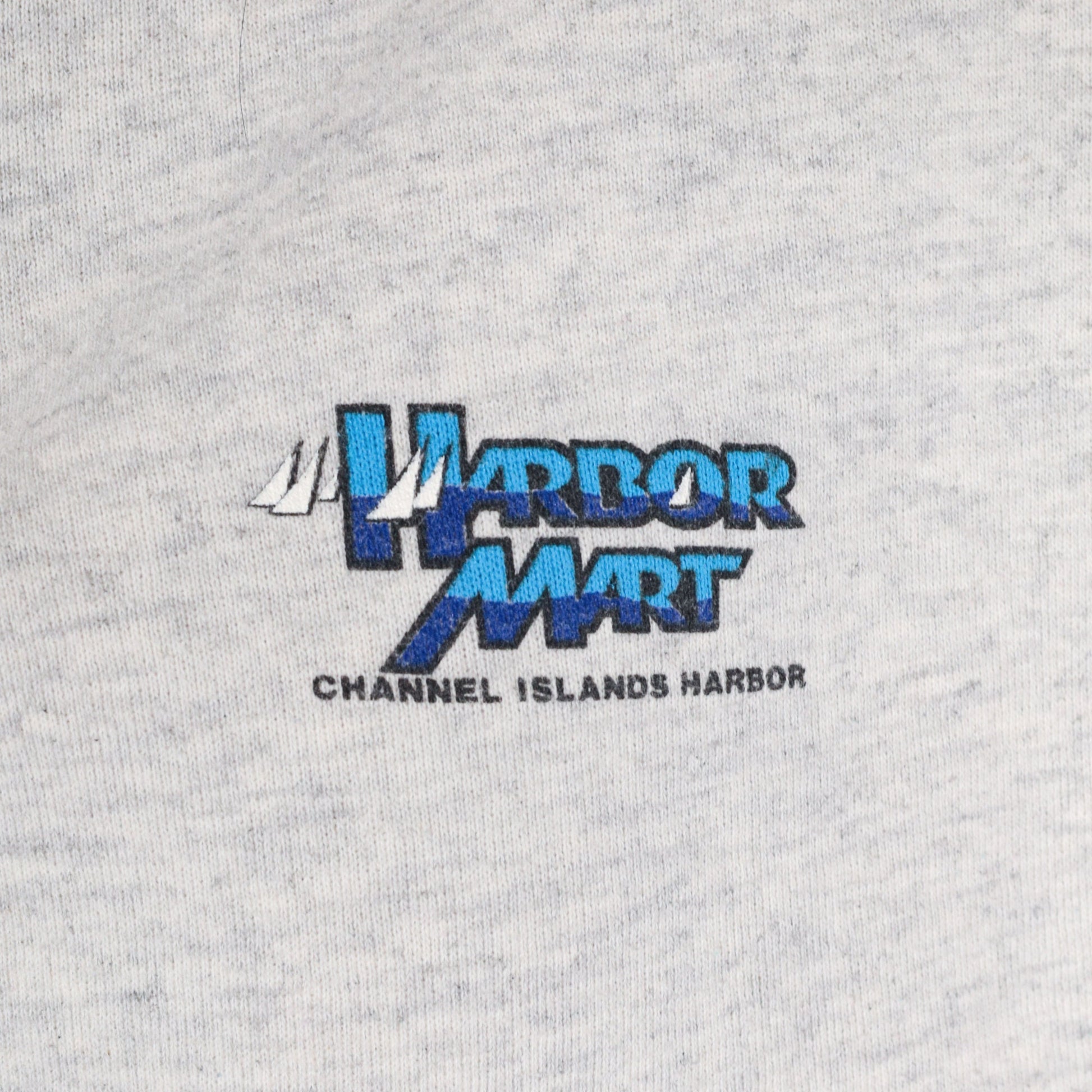 90s Harbor Mart Channel Islands Quarter Zip Sweatshirt Heather Grey Large L