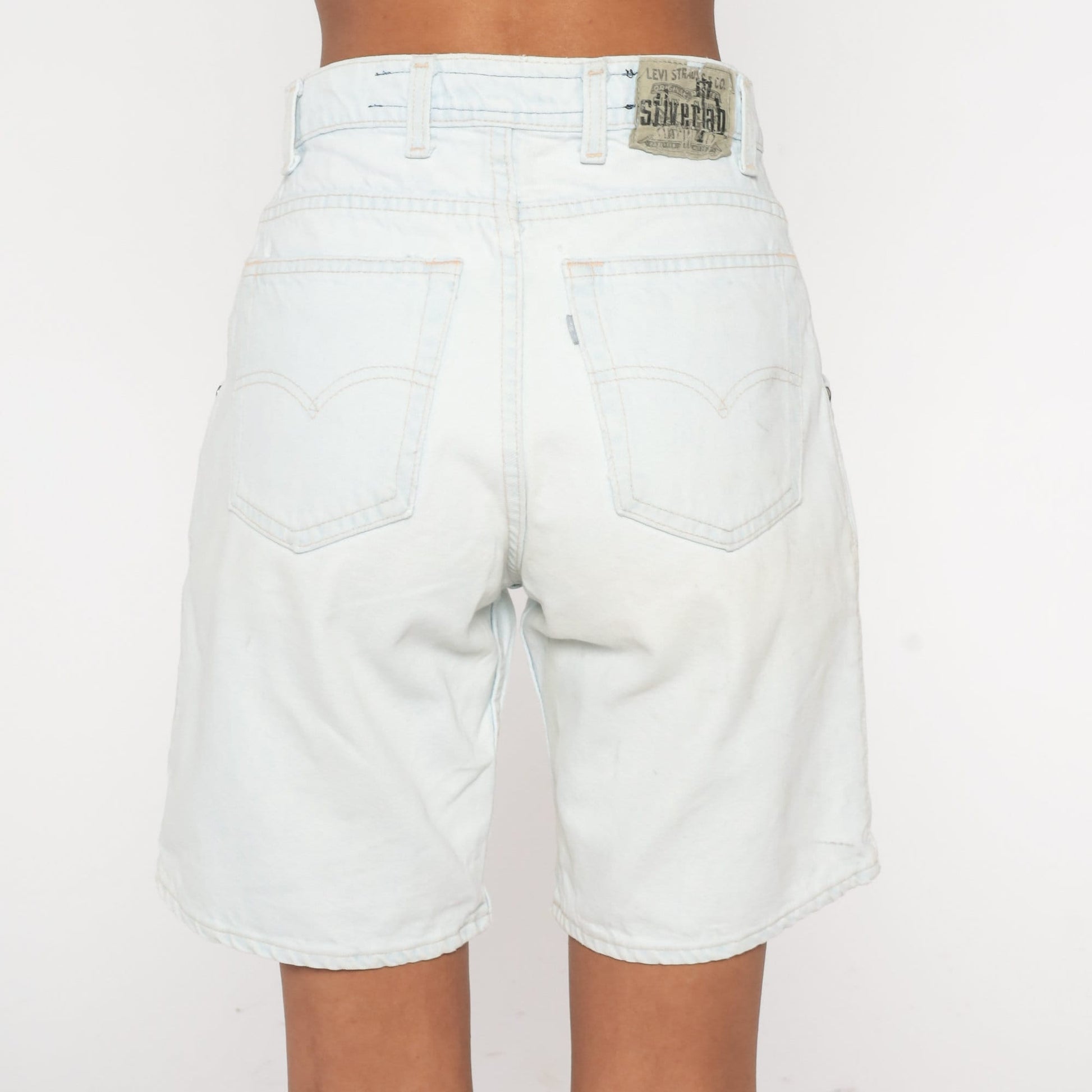 90s Levi's Silvertab Light Blue Denim Shorts High Rise Small