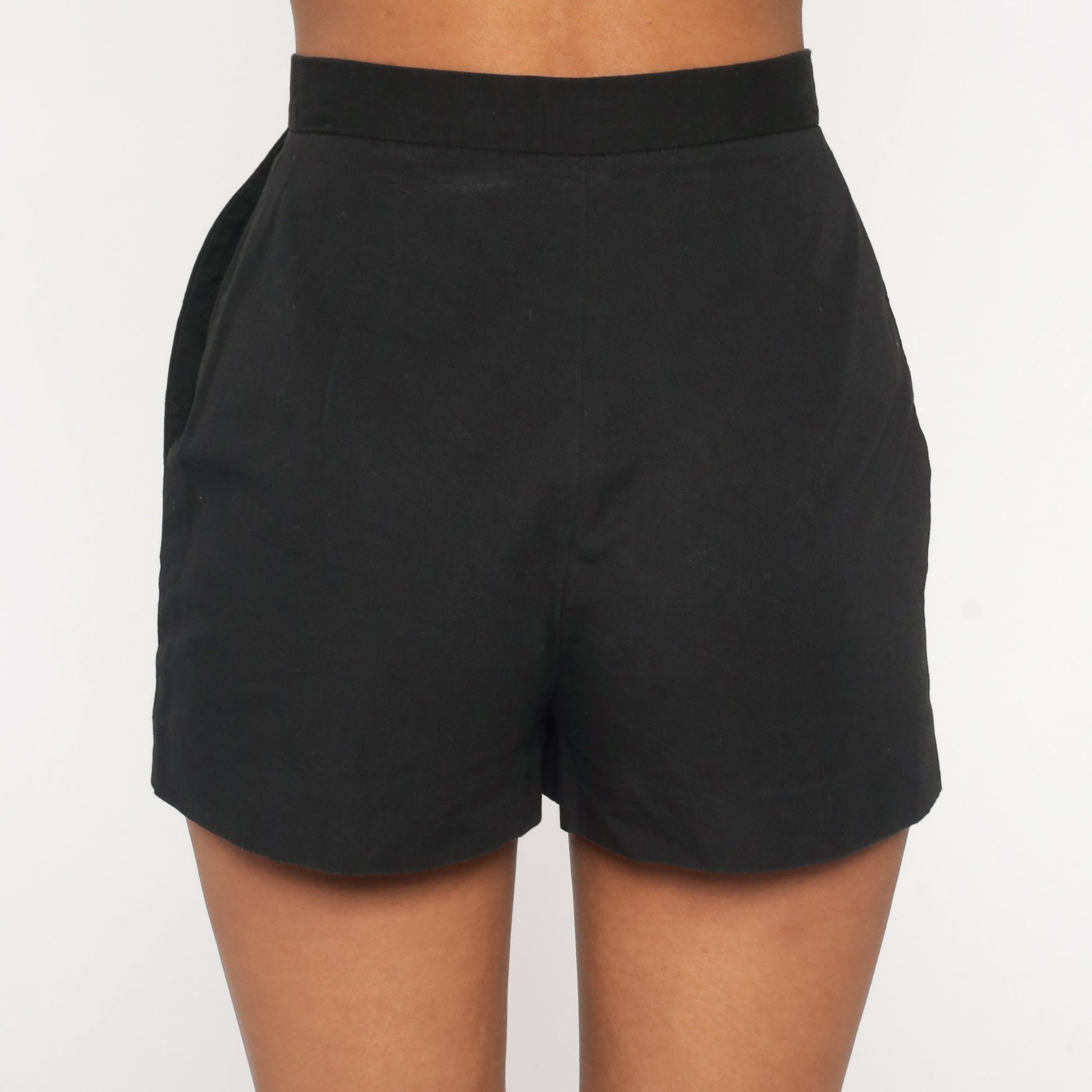 Organic John Patrick Black High-Waist Shorts Cotton Size 2 XS
