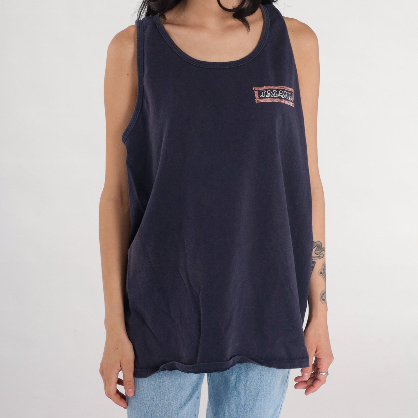 90s Jalama Beach Santa Barbara Tank Top Navy Graphic Tee Extra Large