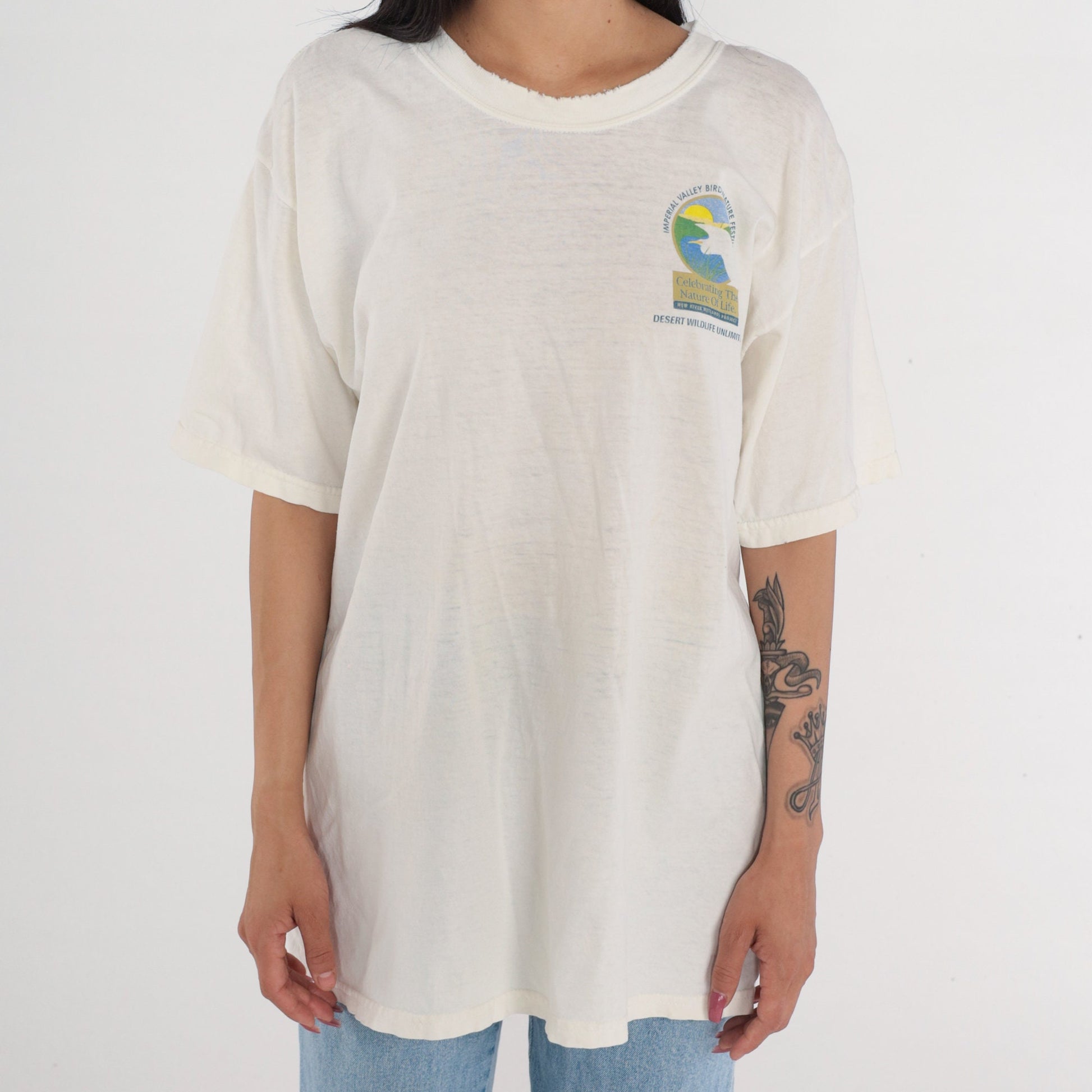 Y2K Salton Sea International Bird Festival Graphic Tee Cotton Large L