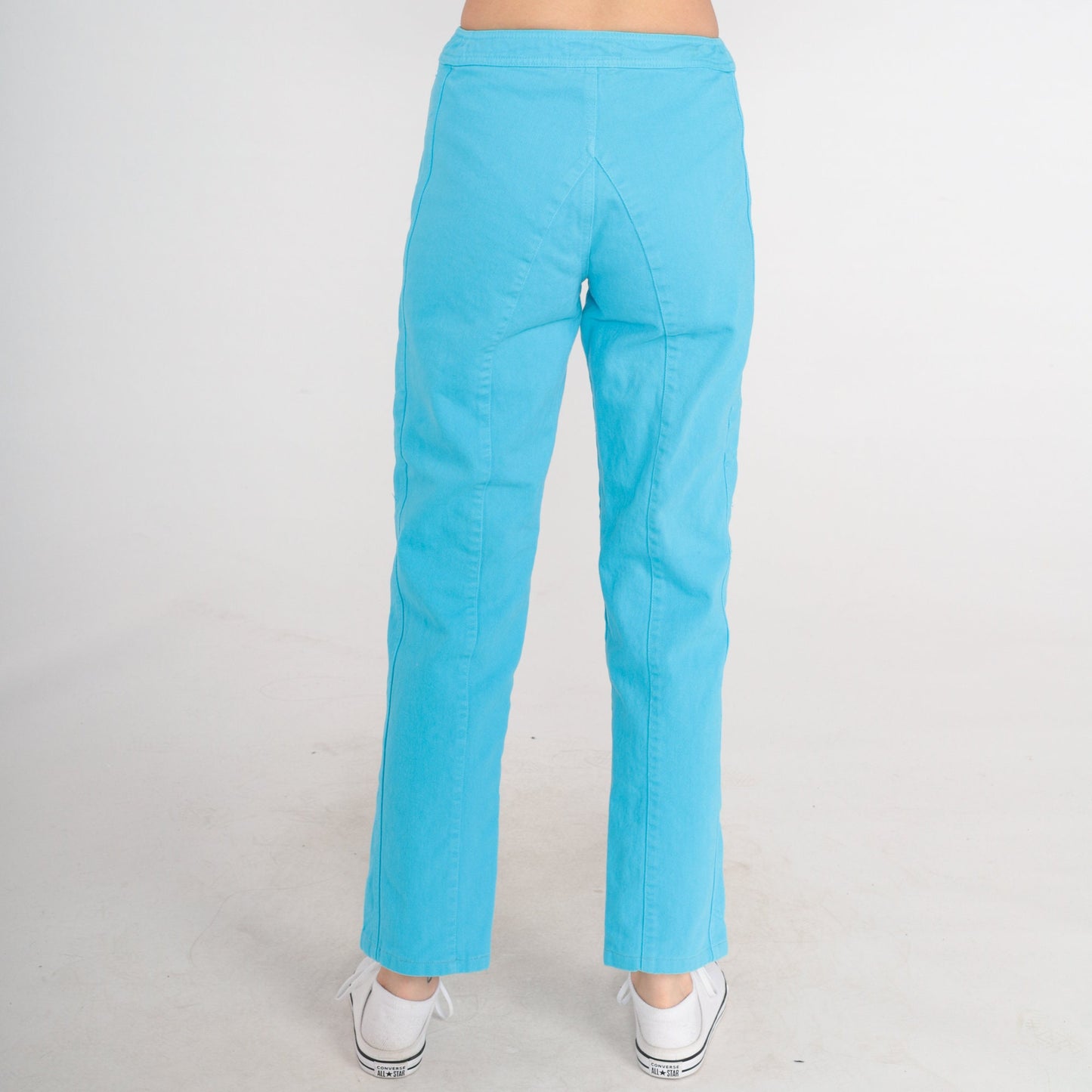 90s Kenzo Bright Blue Mid Rise Straight Leg Jeans Extra Small