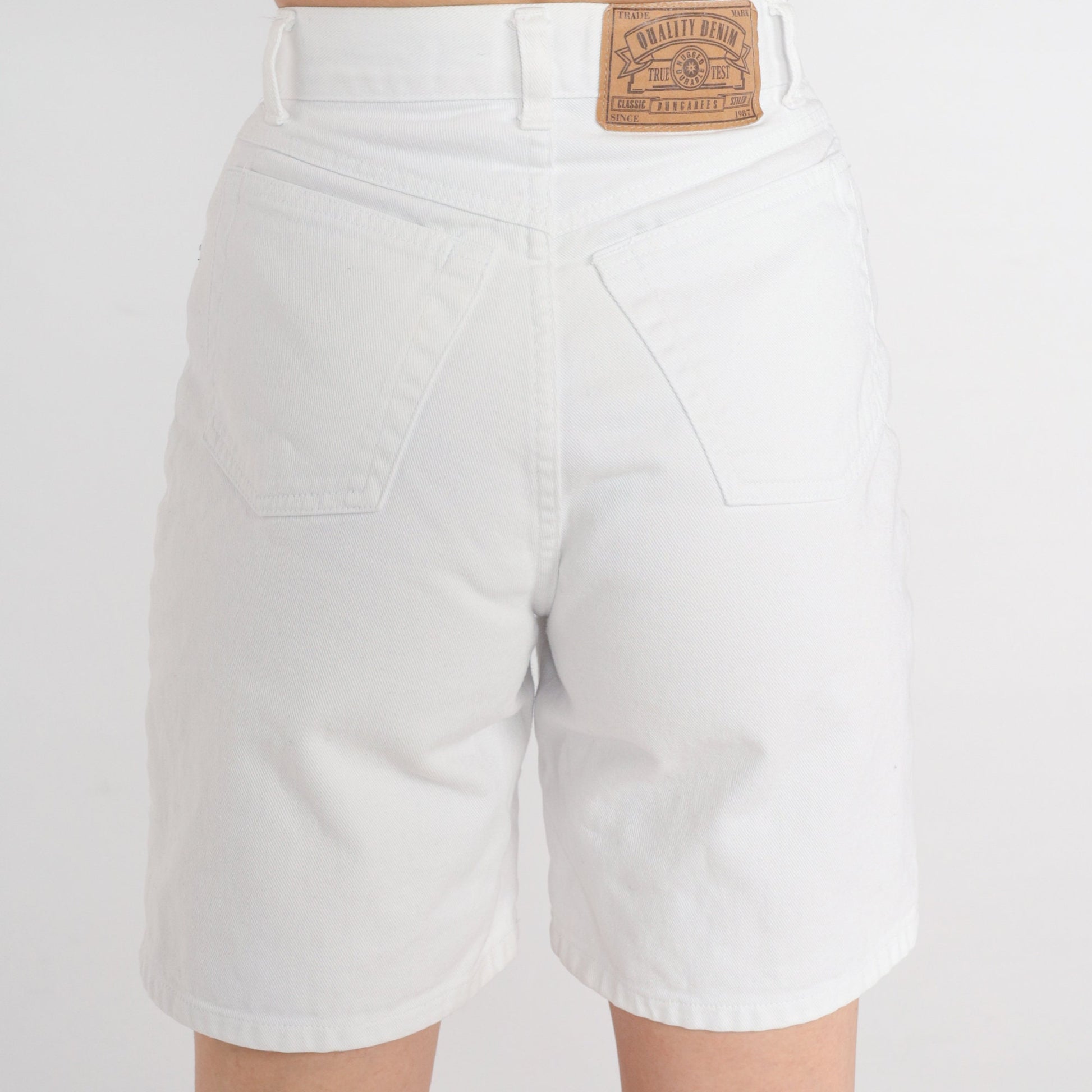 90s White Denim High-Waist Jean Shorts Cotton Extra Small XS