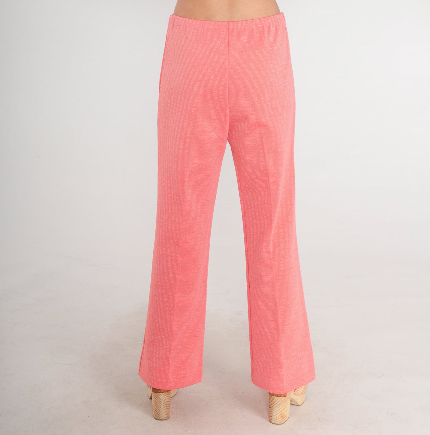 70s Pink High-Waist Bell Bottom Trousers Medium M