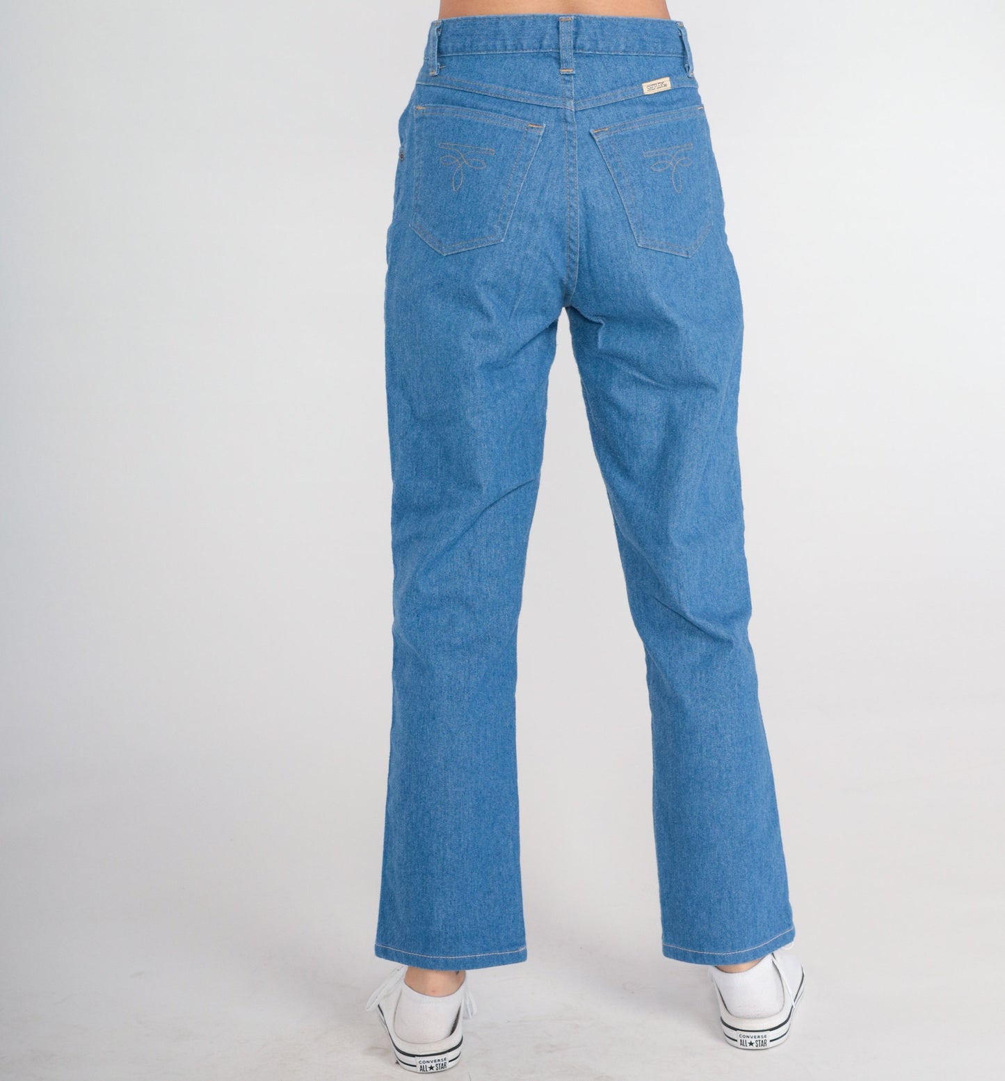 80s Sheplers High Rise Boot Cut Jeans Blue Denim Small S