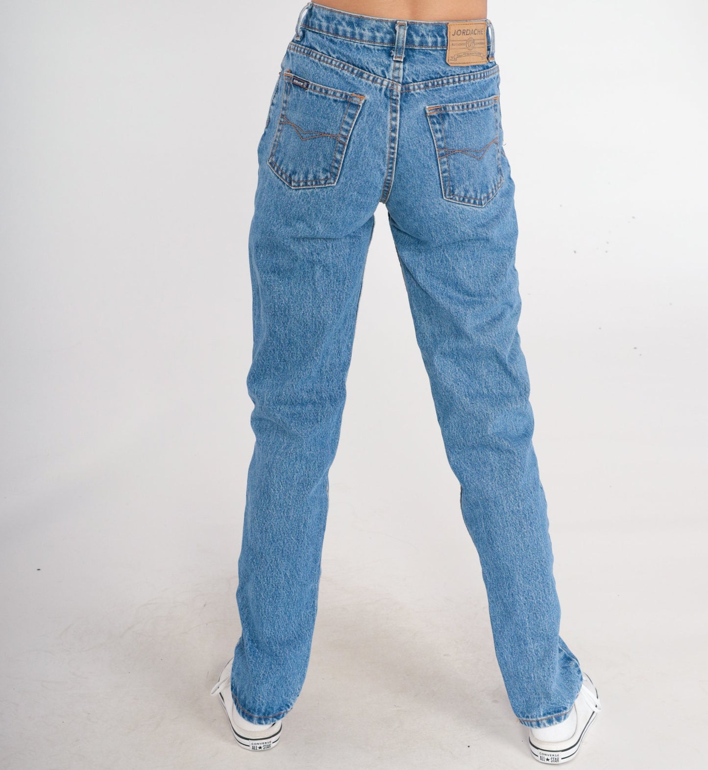 90s Jordache Blue Denim Jeans Mid Rise Straight Leg Extra Small XS