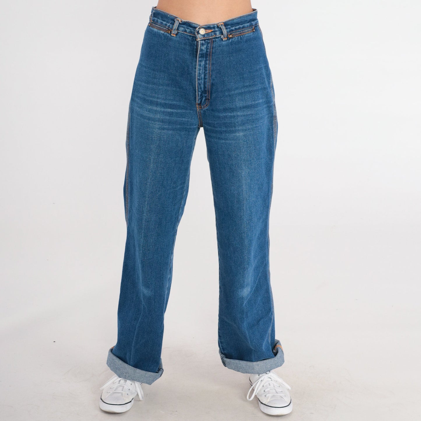 80s Brittana High Rise Boot Cut Jeans Blue Denim Small