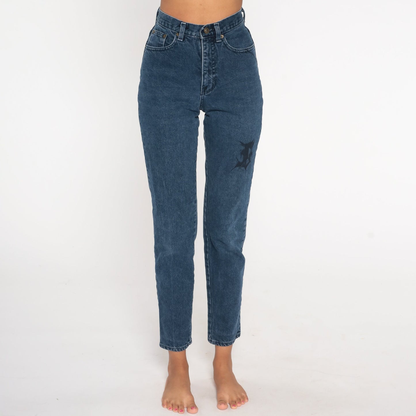 90s High-Waisted Skinny Jeans Barbed Wire G Blue Denim 2XS