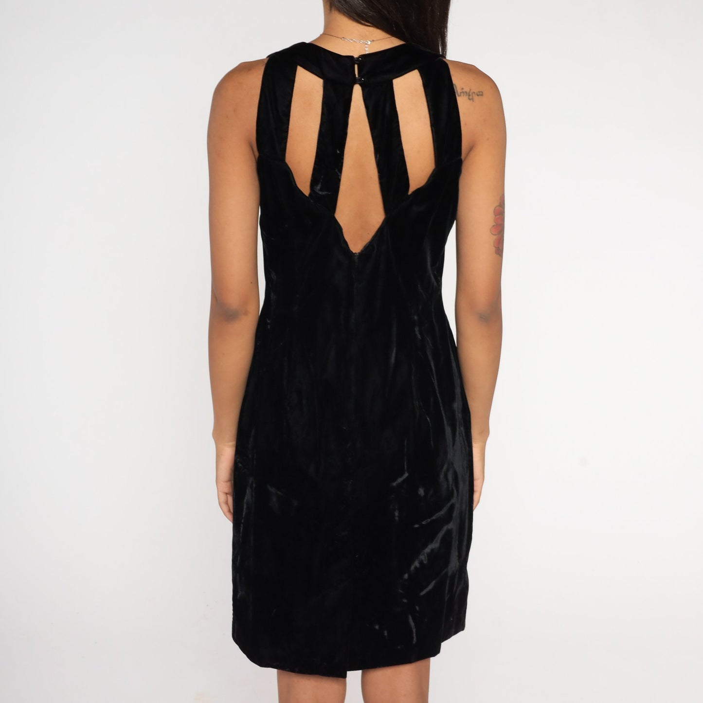 90s Jessica McClintock Black Velvet Mini Dress Beaded Sweetheart Neckline Medium