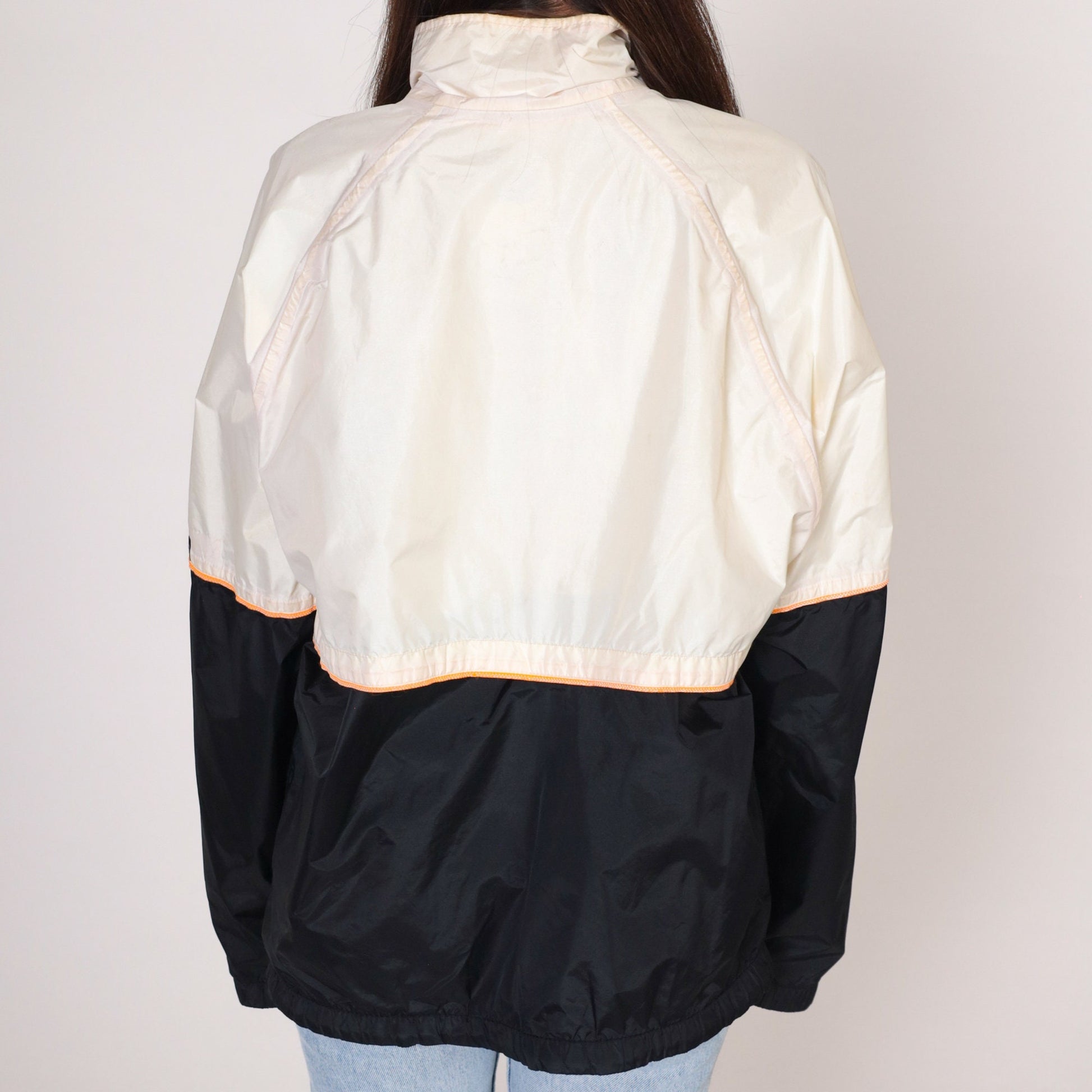 90s Goretex Windbreaker Jacket Off-White Black Colour Block Yellow Purple Large