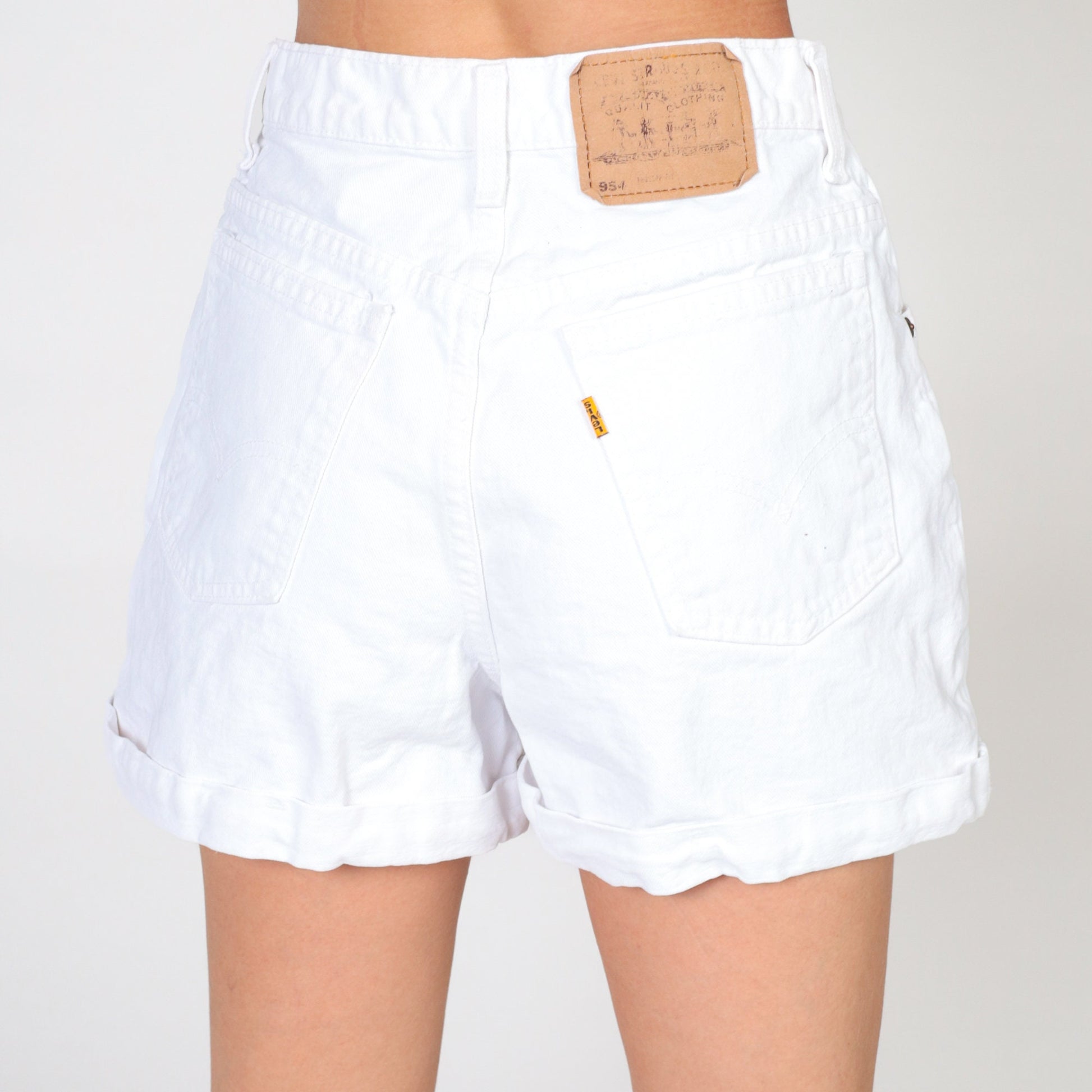 90s Levi's 954 White Denim Shorts High Rise Small