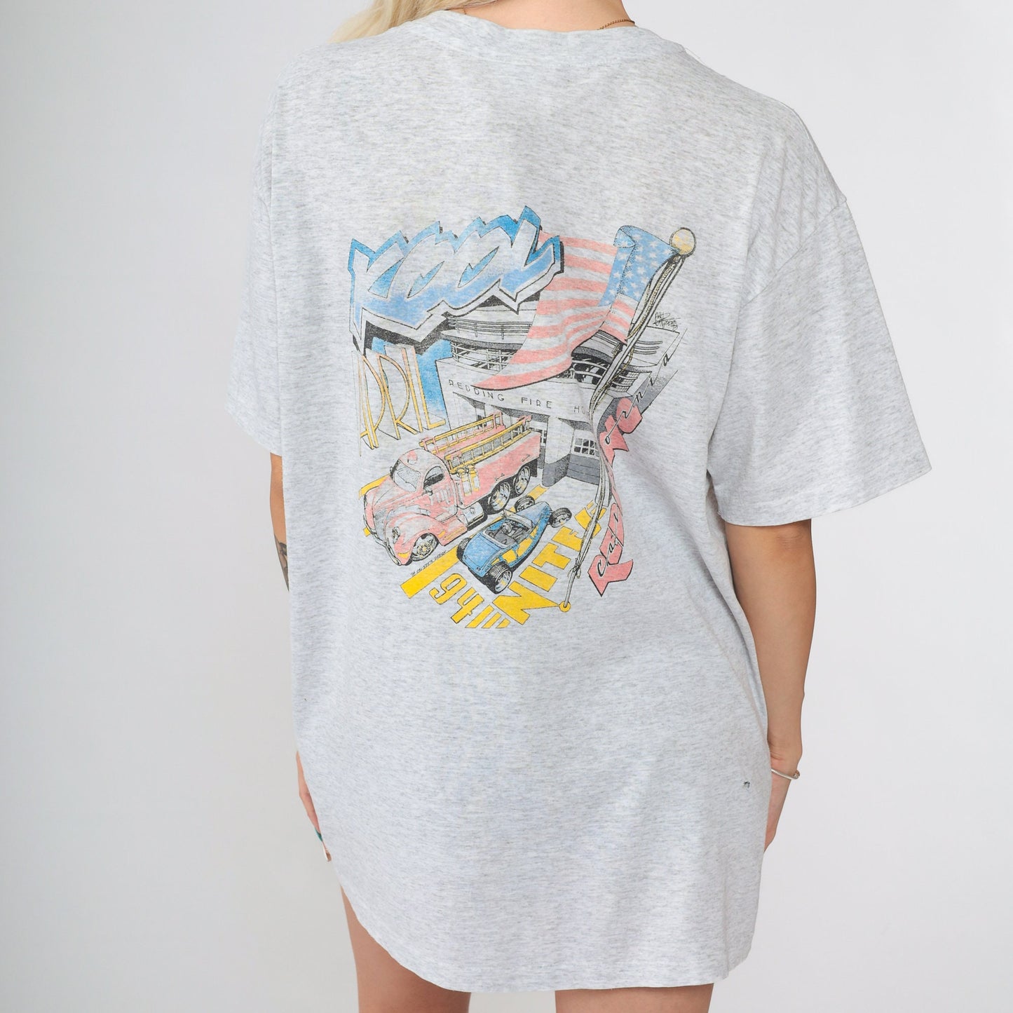 1994 Kool April Nites Redding California Car Show Graphic Tee Grey Large