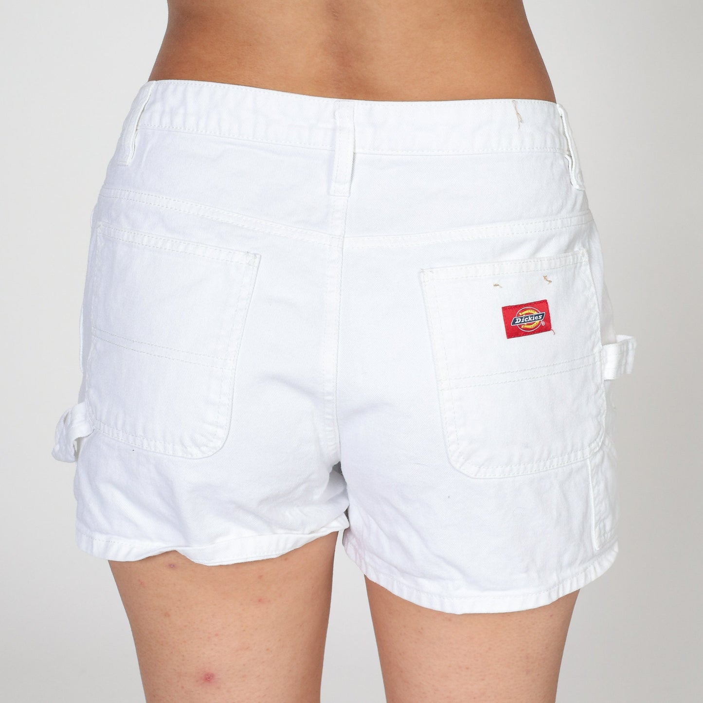Y2K Dickies White Denim Carpenter Shorts Hammer Loop Mid Rise Medium