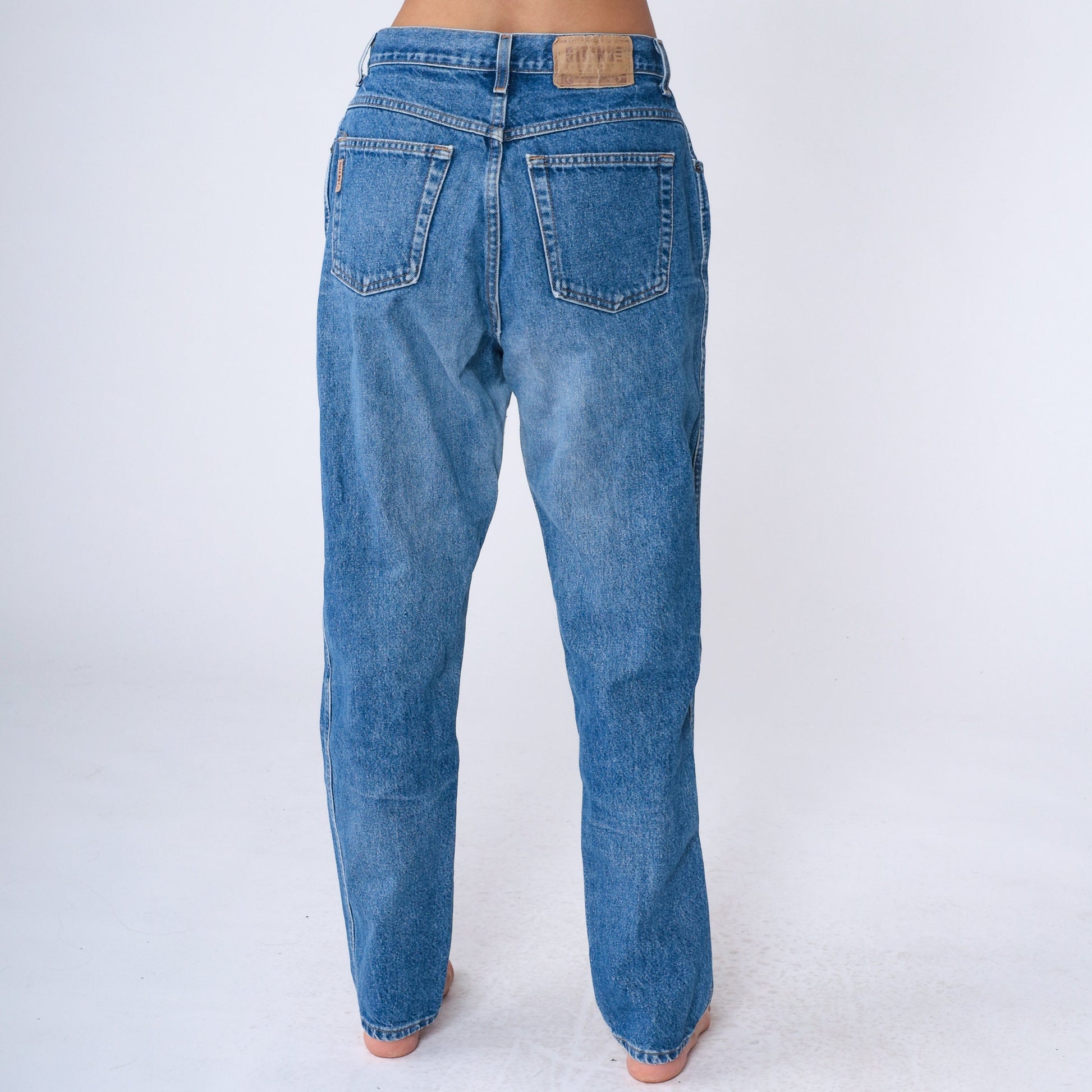 90s Gitano High Waisted Tapered Jeans Blue Denim Mom Jeans Large