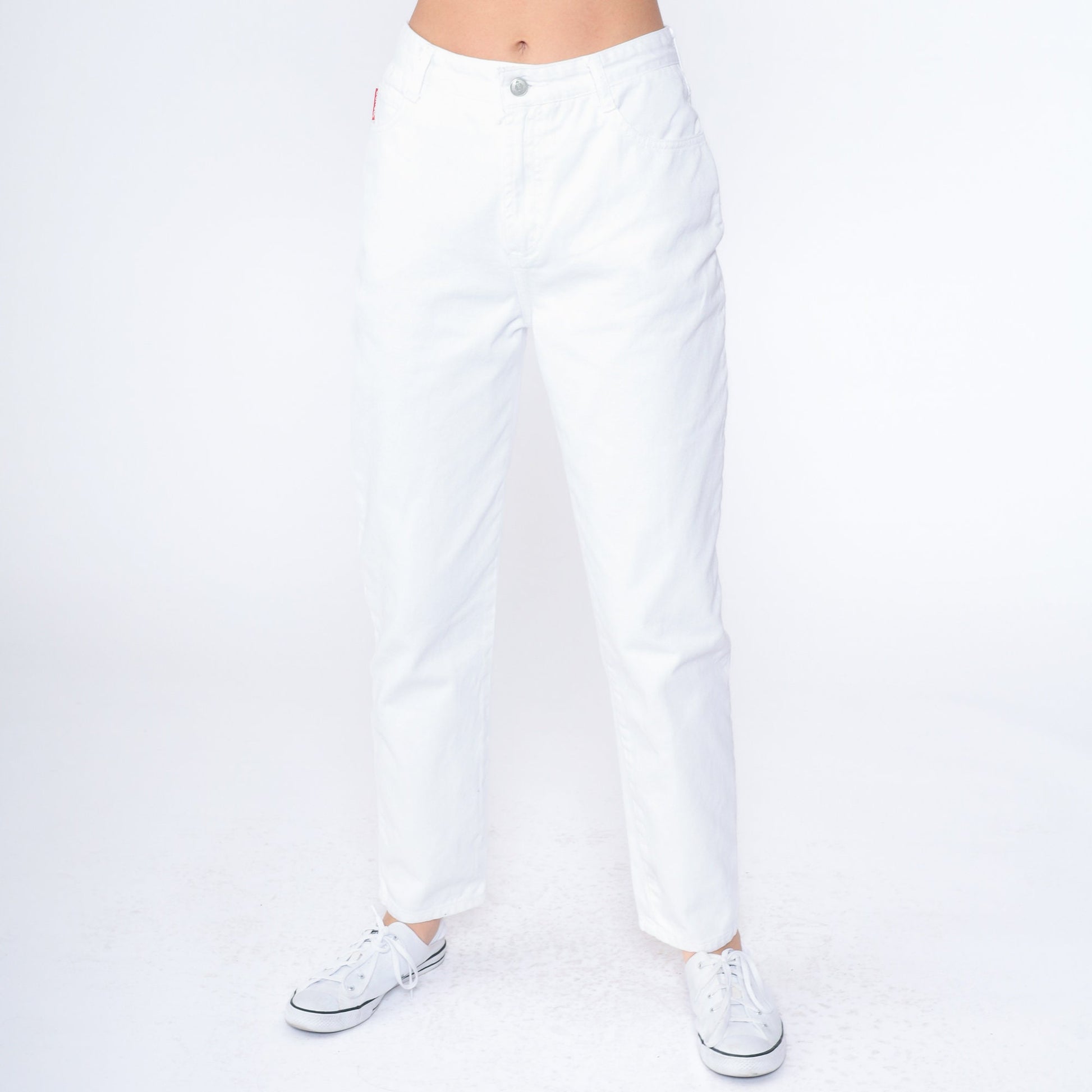 90s Bongo White High-Waist Tapered Denim Jeans Small S