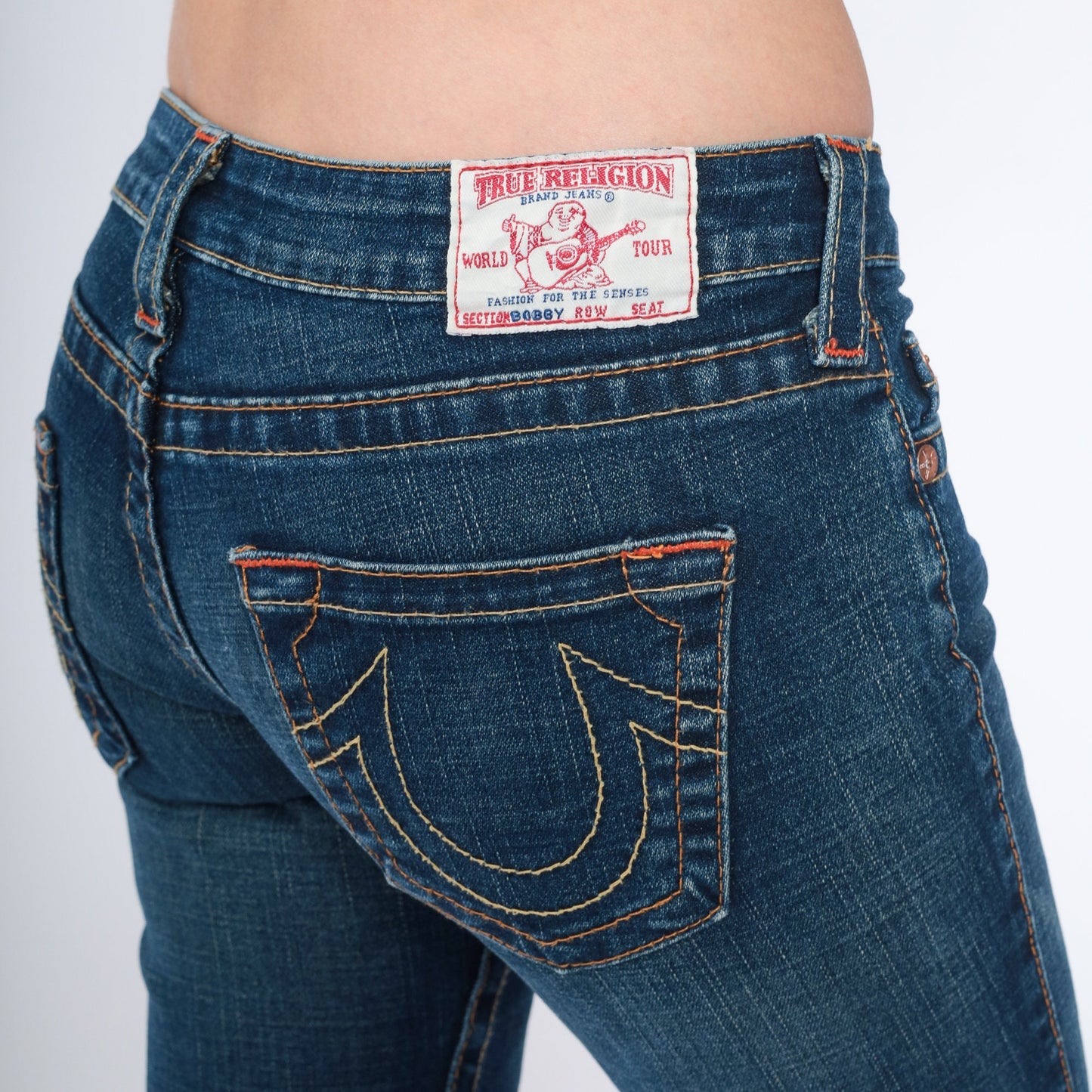 True Religion Y2K Low Rise Flare Jeans Blue Denim Bootcut Small 27