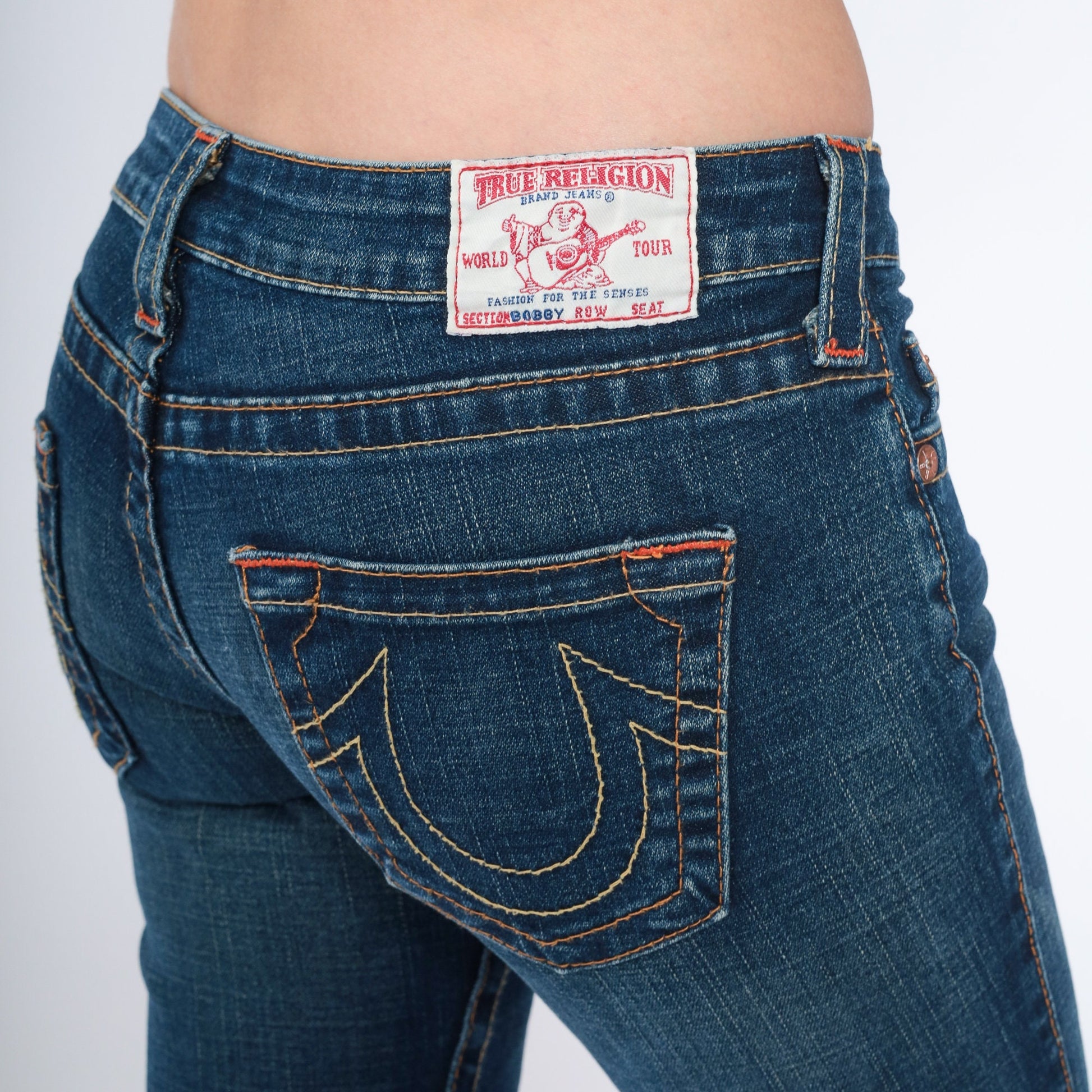 True Religion Y2K Low Rise Flare Jeans Blue Denim Bootcut Small 27