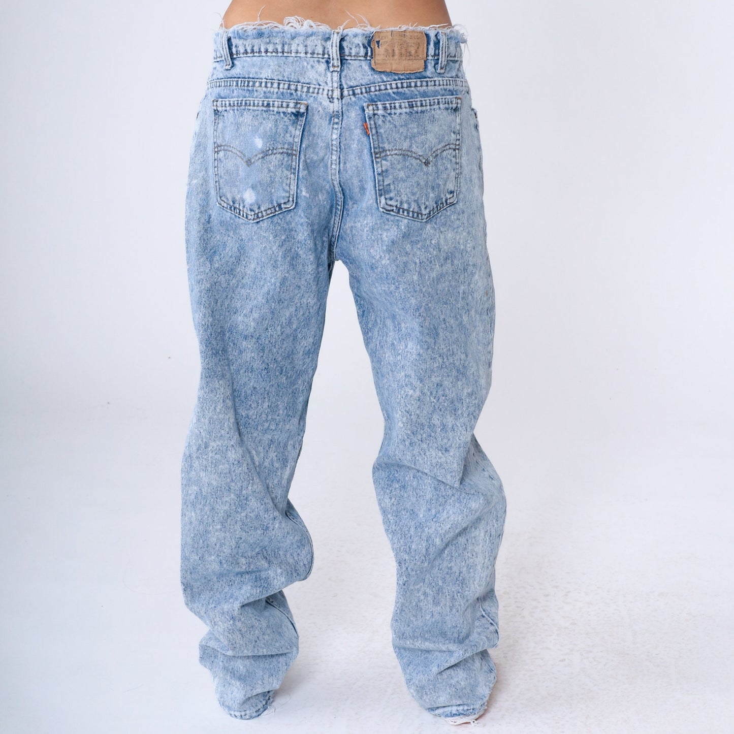 90s Levi's Acid Wash High Rise Jeans Tapered Denim Men's Large 36