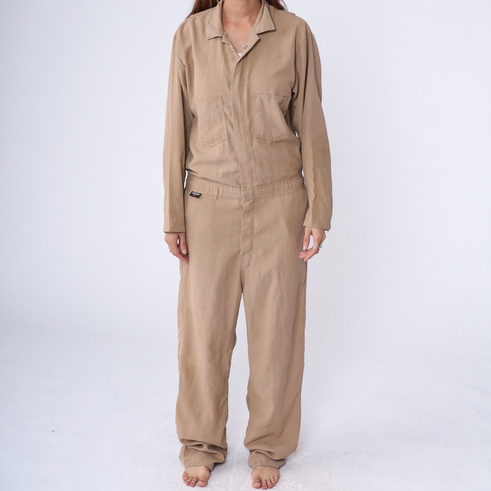 80s Stanco Nomex Tan Coveralls Workwear Jumpsuit Men's Large