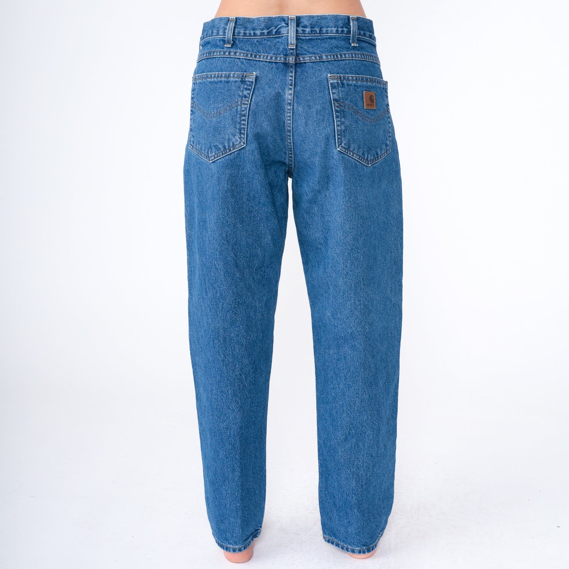 Carhartt 00s Workwear Jeans Blue Denim High Waist Relaxed Tapered Men's 36x30