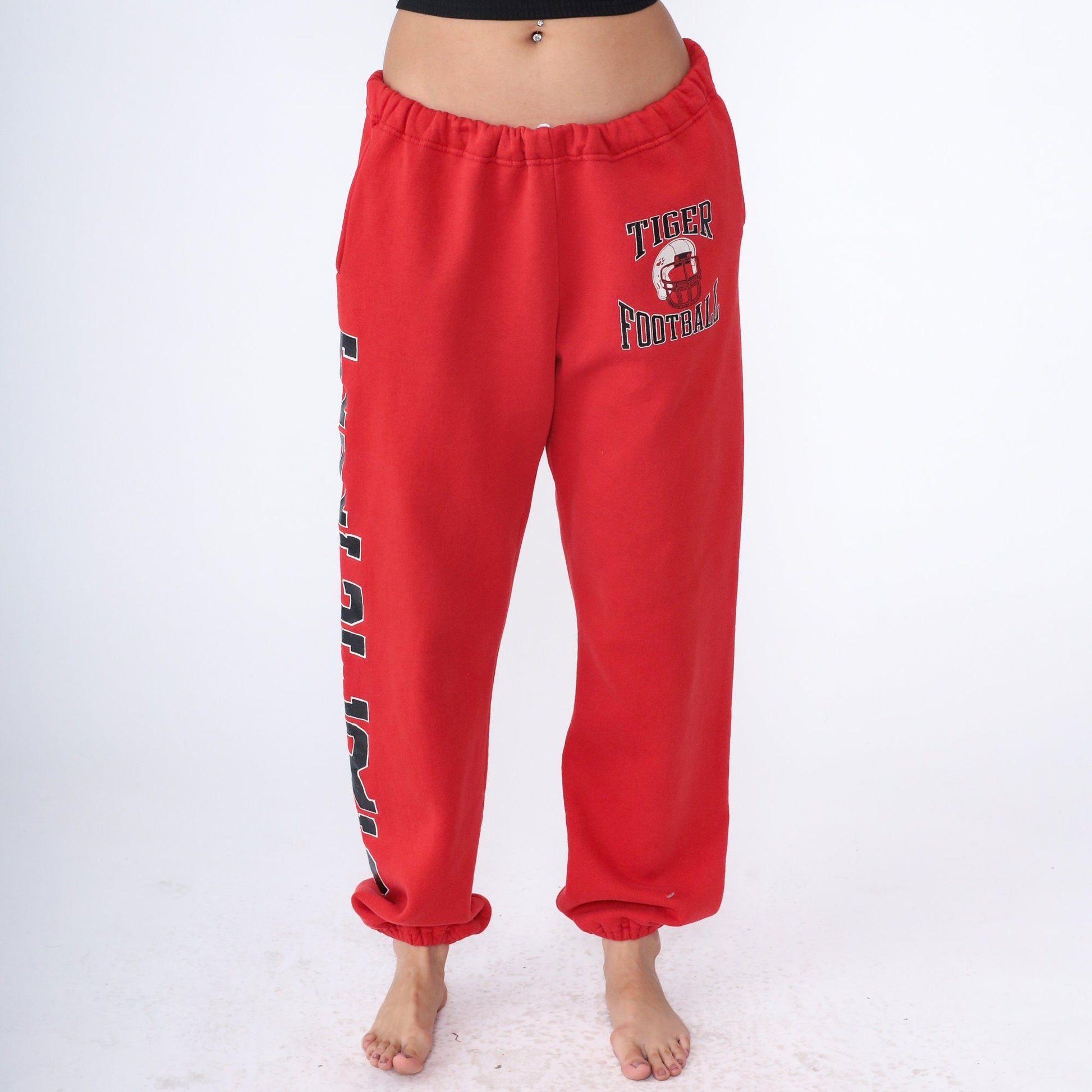 90s Russell Athletic Tiger Football Sweatpants Red Extra Large XXL