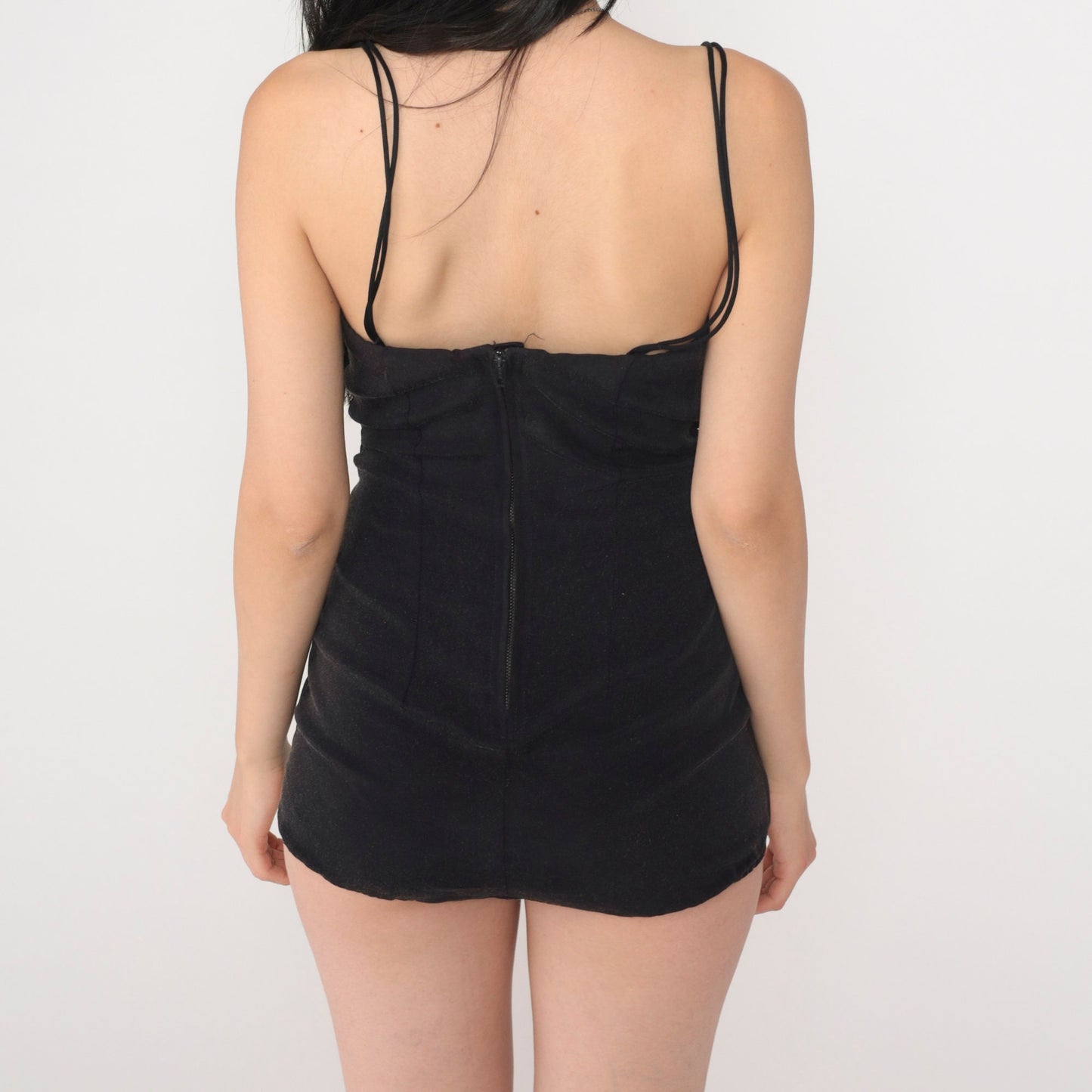 50s Rose Marie Reid One-Piece Swimsuit Black Skirted Boyshort Small Medium