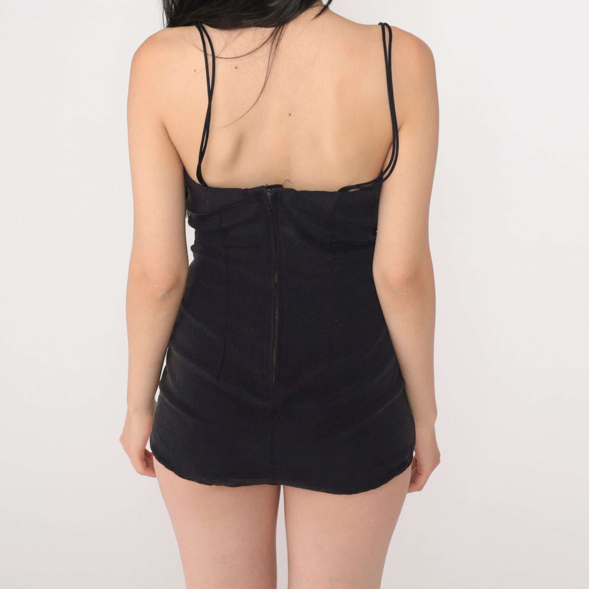 50s Rose Marie Reid One-Piece Swimsuit Black Skirted Boyshort Small Medium