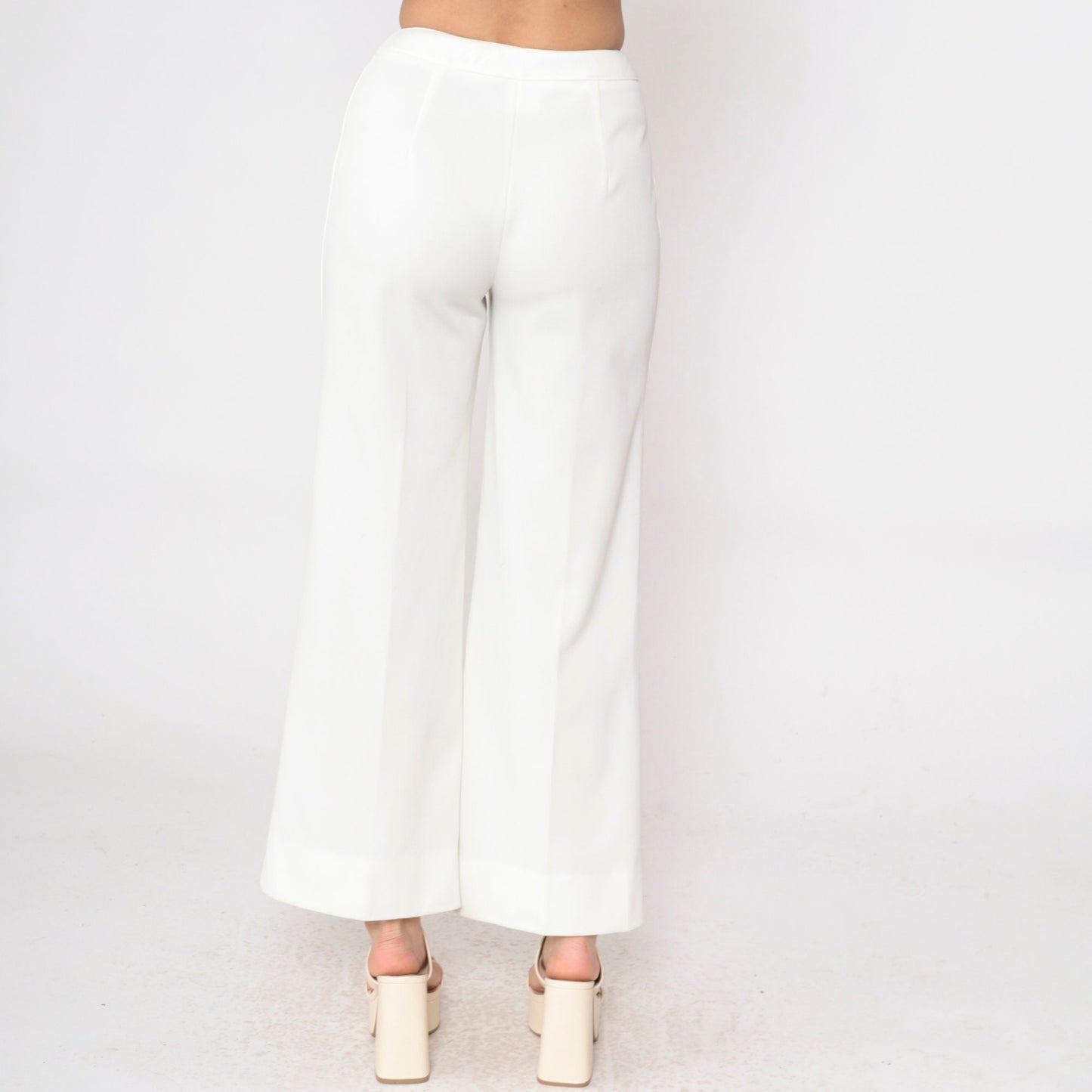 70s Catalina White Bell Bottom Pants High Waist Flare Small
