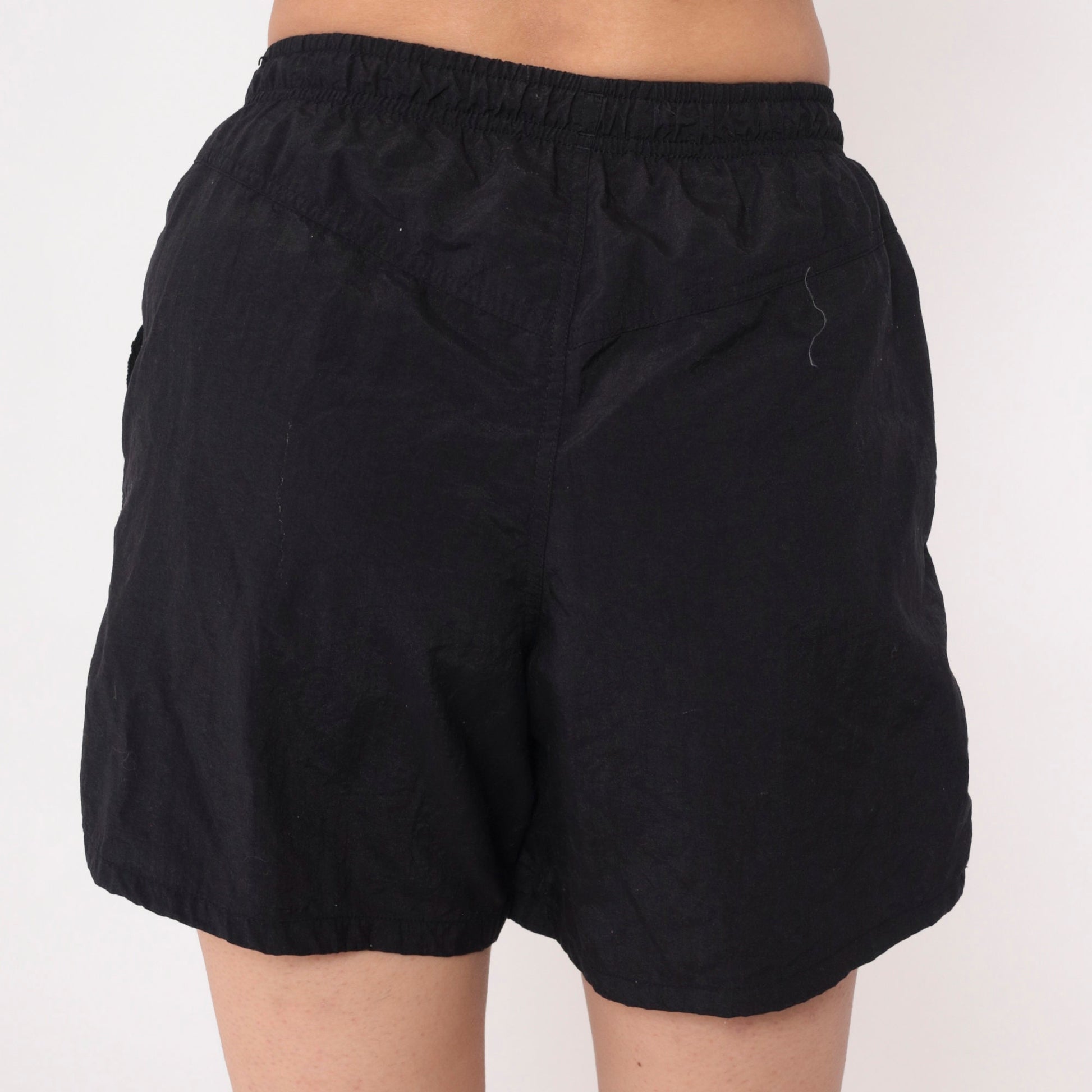 90s Speedo Black Swim Trunks Drawstring Waist Men's Small S