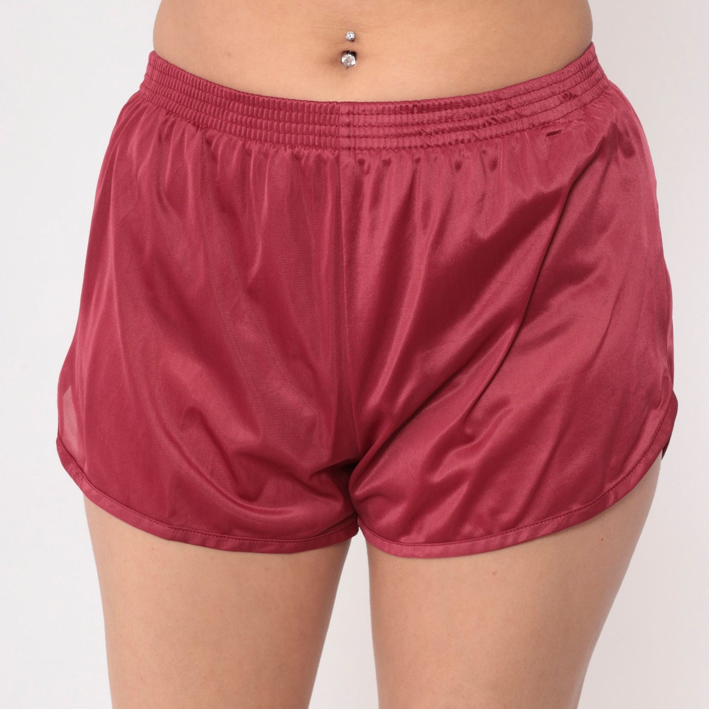 80s Soffe Gym Shorts Raspberry Red High-Waist Dolphin Cut Small
