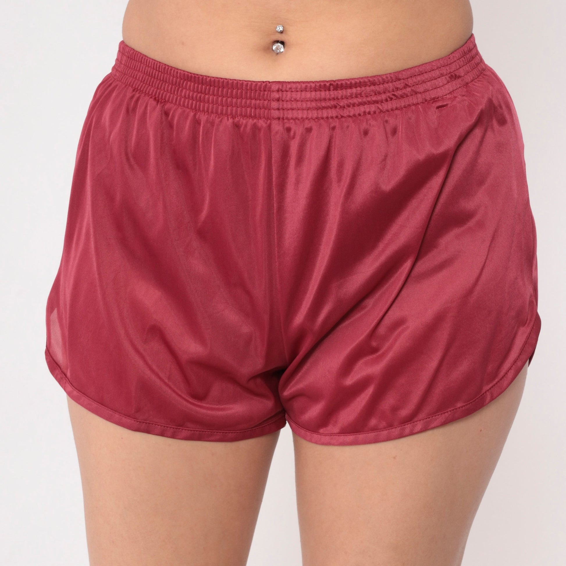 80s Soffe Gym Shorts Raspberry Red High-Waist Dolphin Cut Small