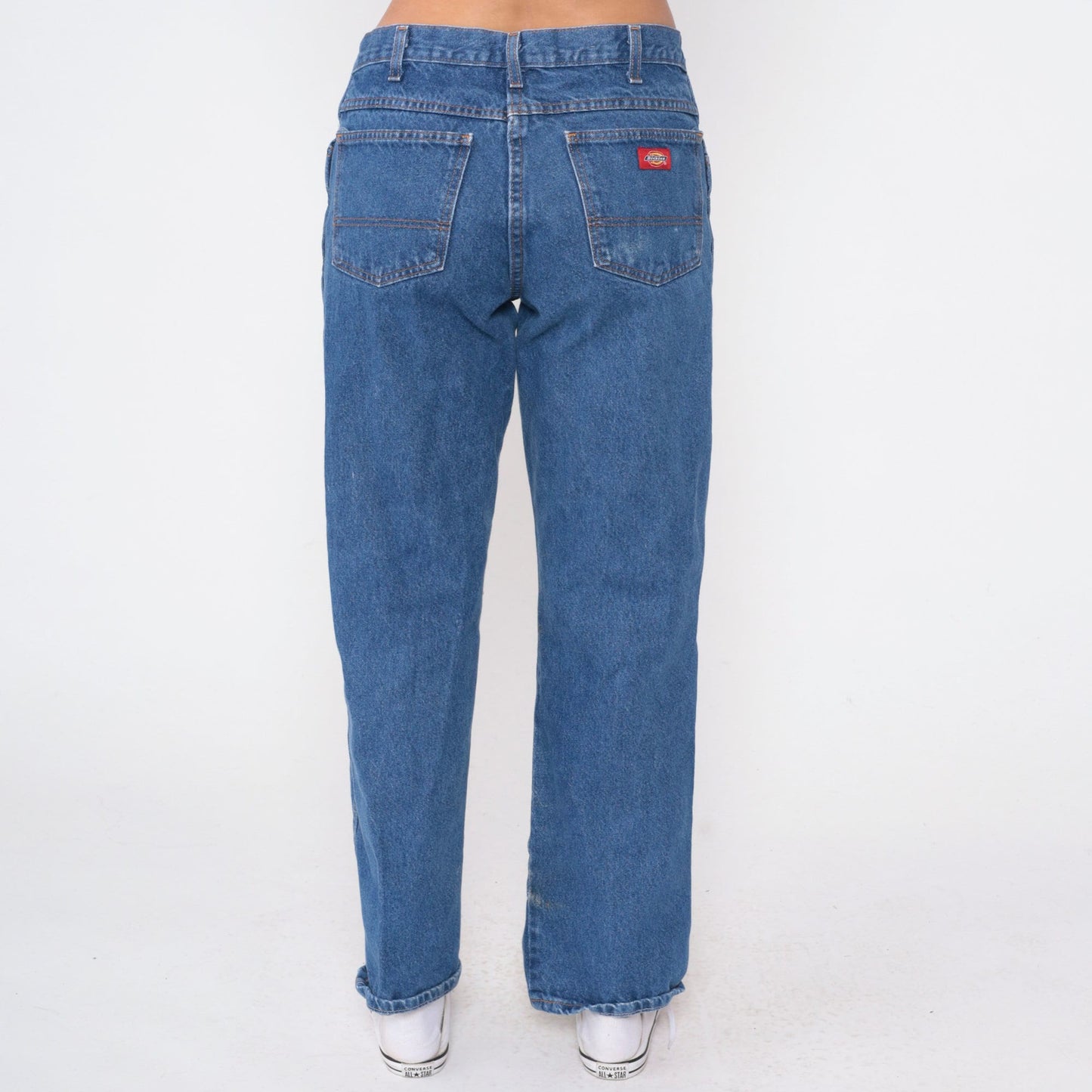 Y2K Dickies Jeans 34x32 High Rise Relaxed Straight Leg Blue Denim Men's