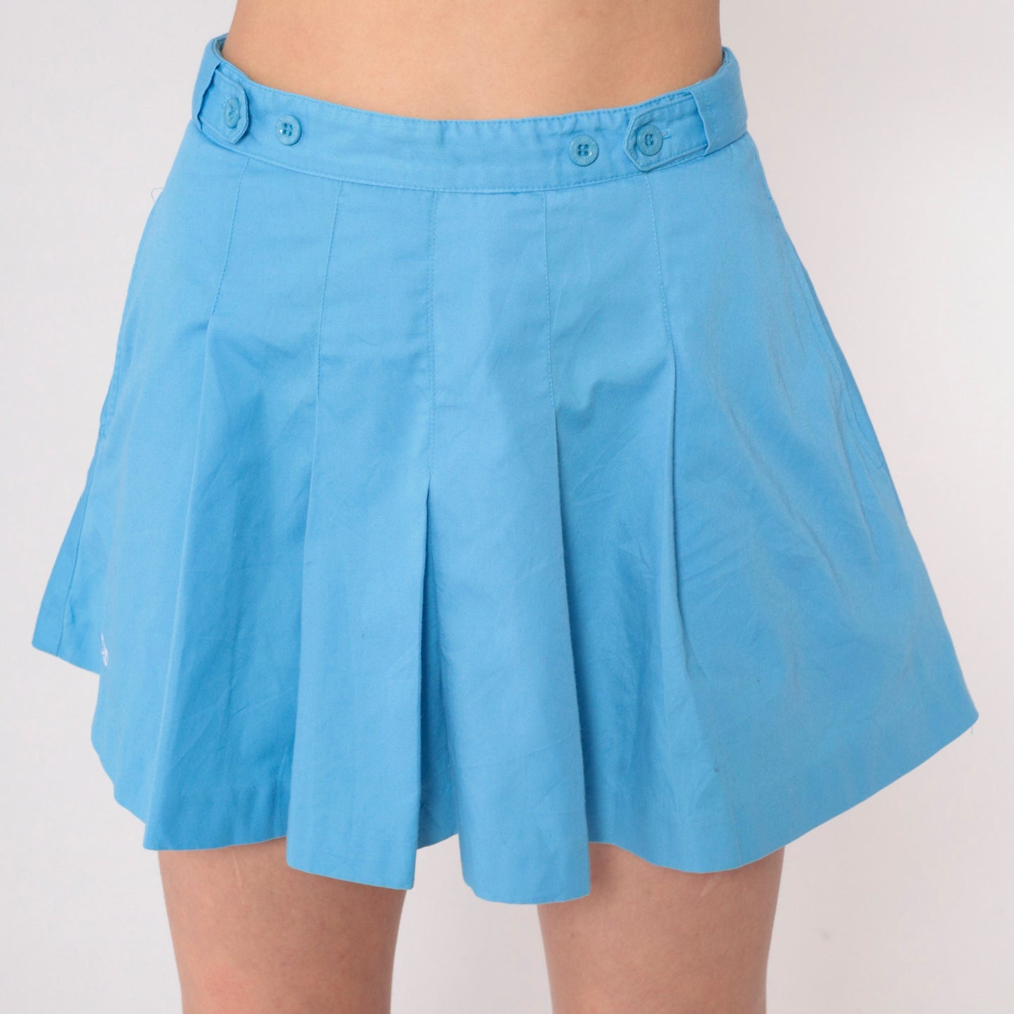 Head Tennis Skirt 90s Pleated Mini Blue High Waist Small