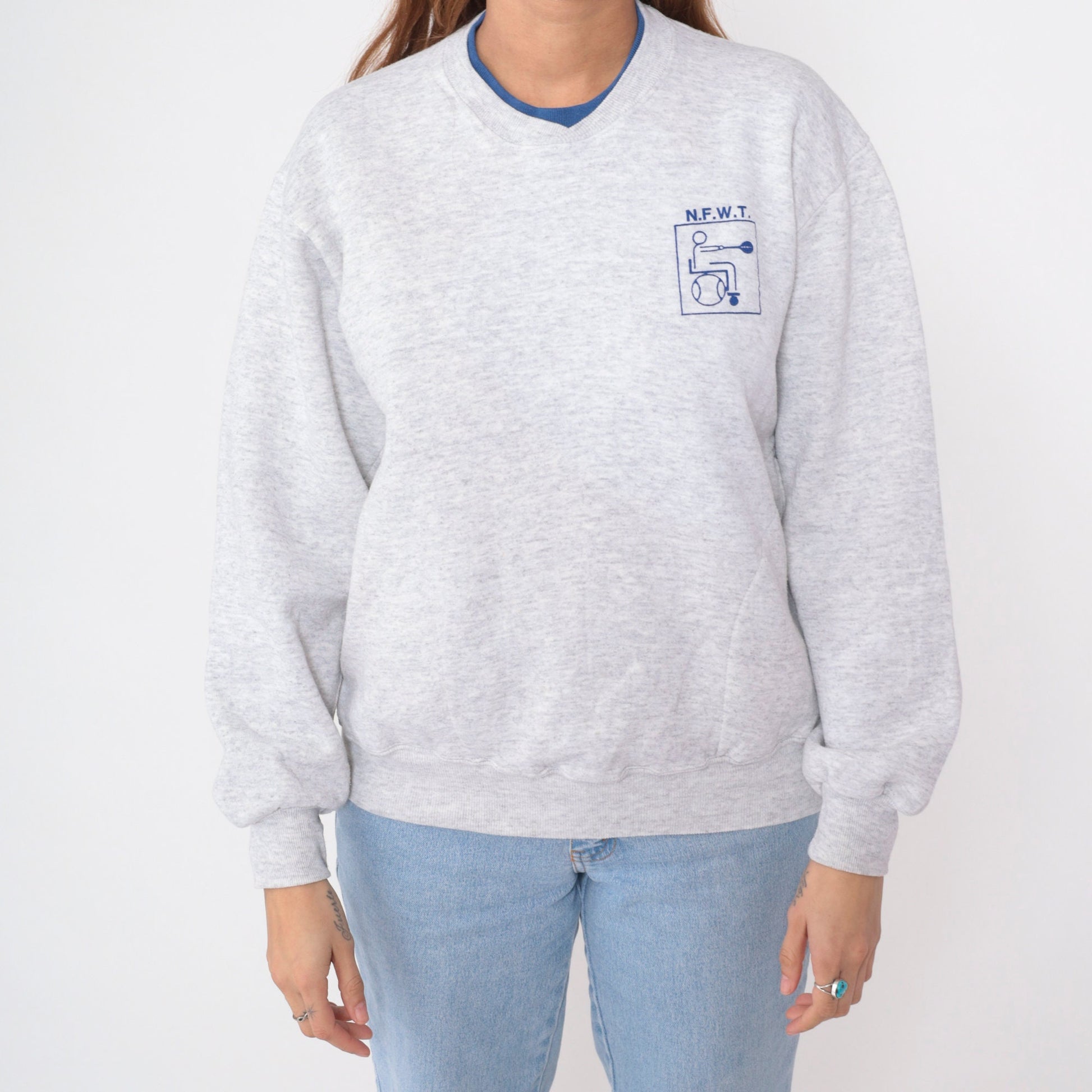 90s National Foundation for Wheelchair Tennis Sweatshirt Chariot Champions Heather Grey Large