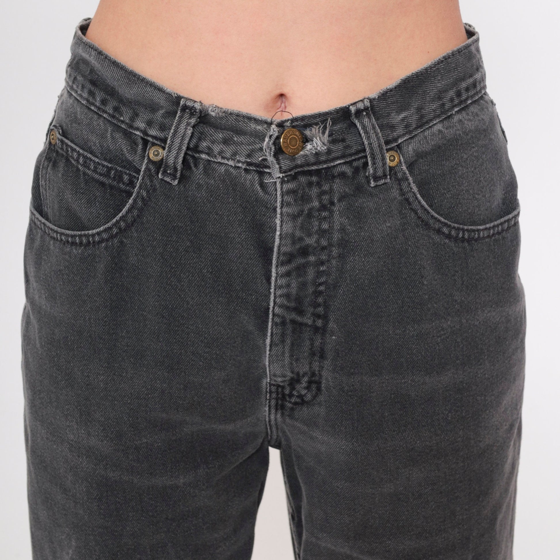 Eddie Bauer 90s Charcoal High-Waist Straight-Leg Jeans Petite Small