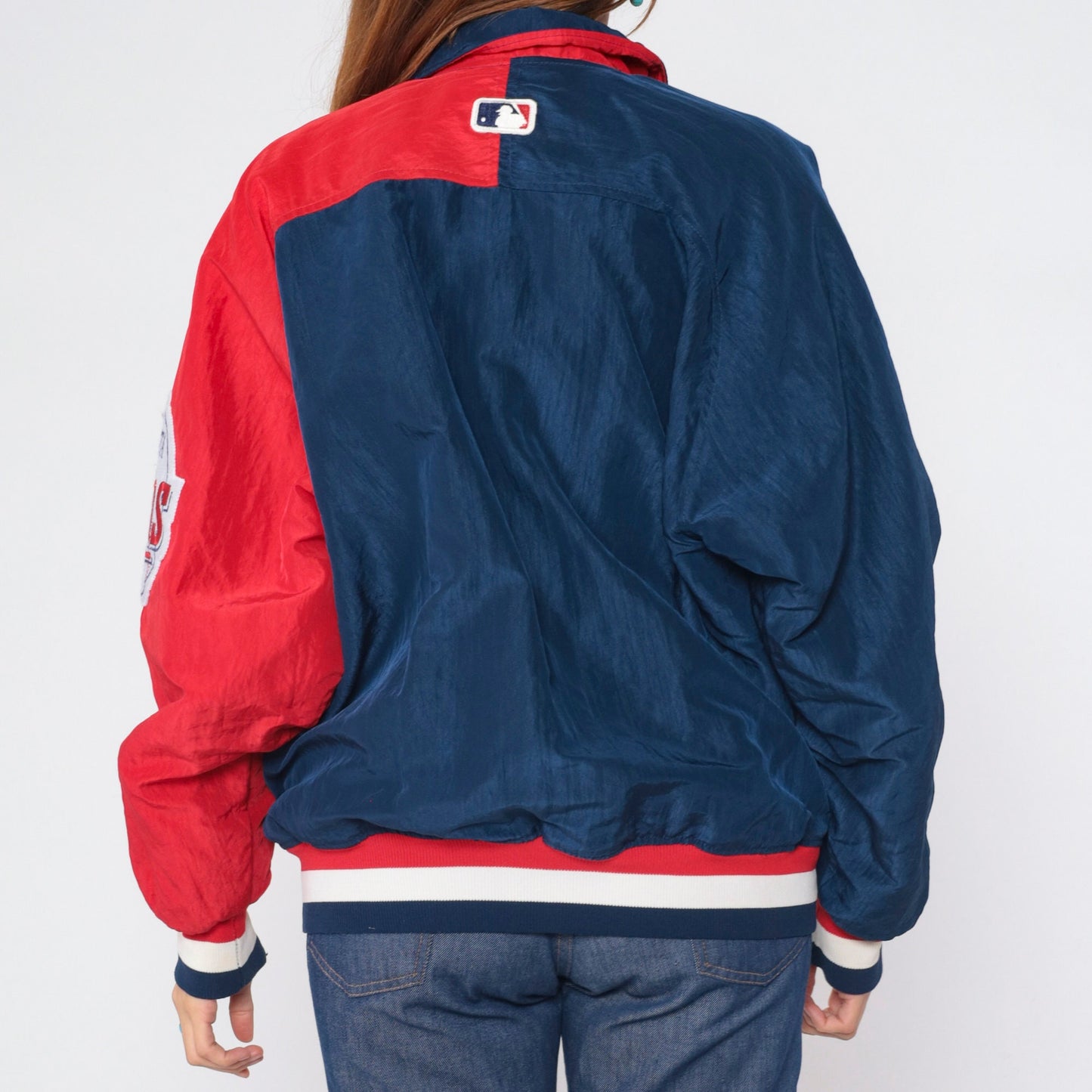 90s Minnesota Twins Starter Jacket Blue Red Nylon Bomber Men's Medium