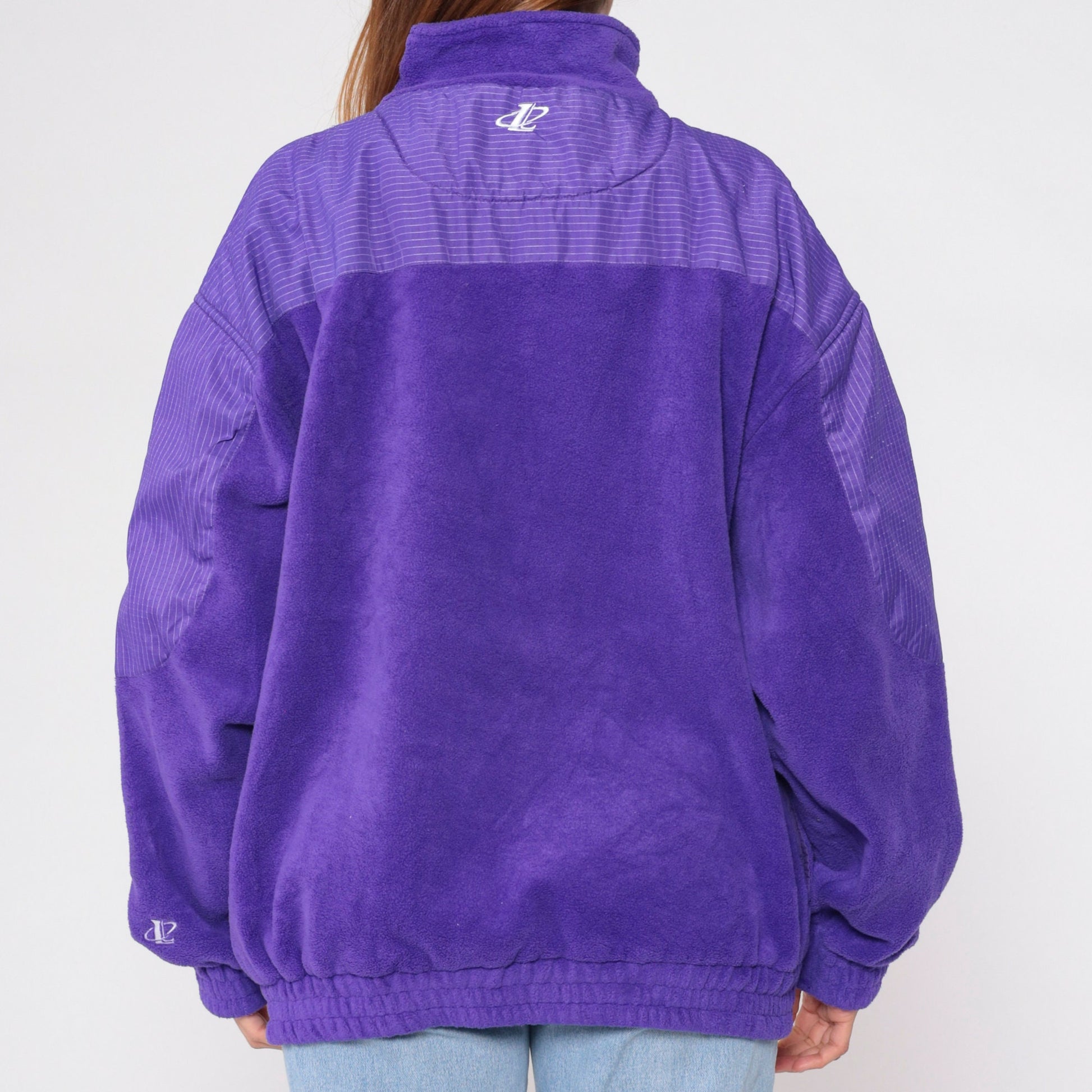 90s Utah Jazz Quarter Zip Fleece Sweatshirt Purple NBA Logo Men's XL