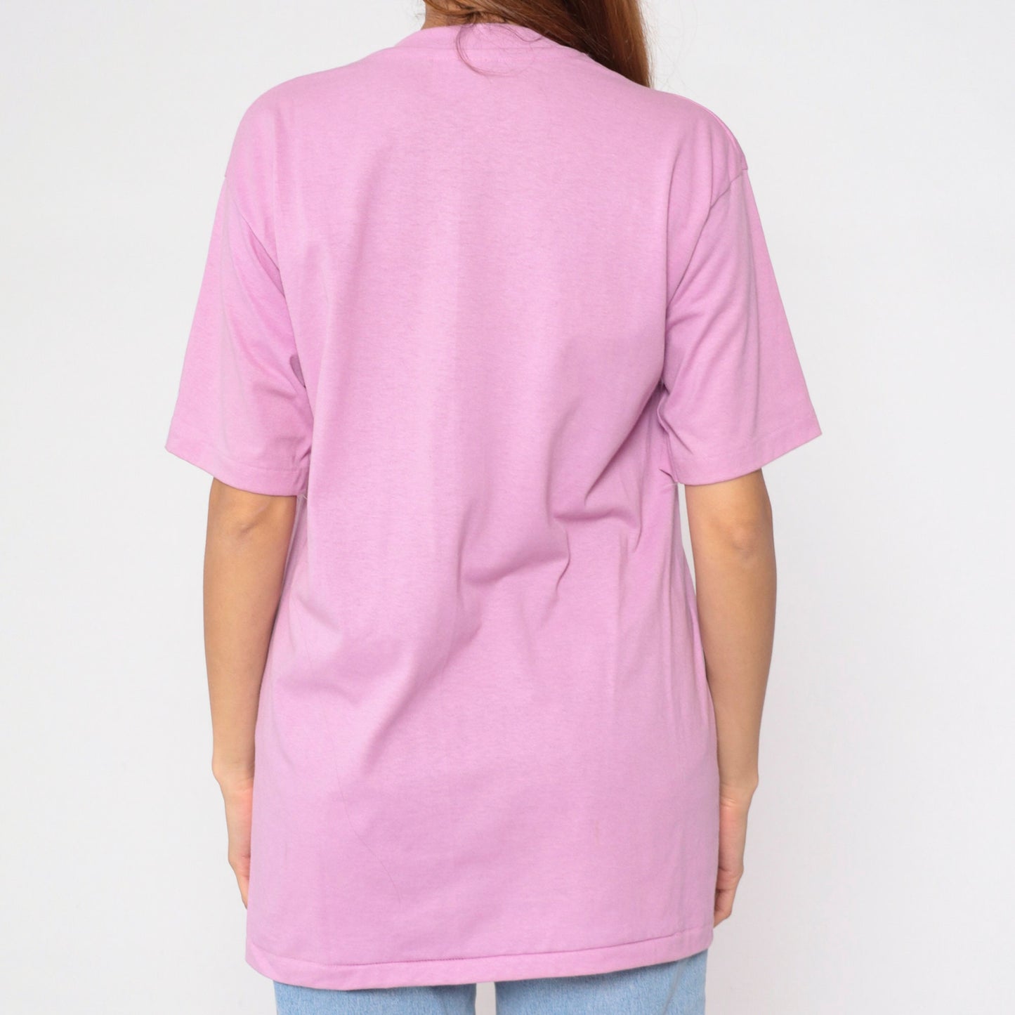 90s Pink Metallic Paint Splatter Graphic T-Shirt Single Stitch Large L