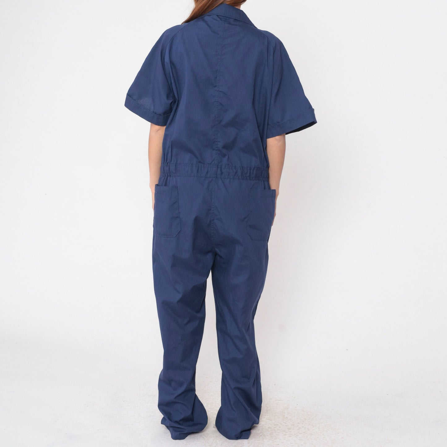 70s Walls Dark Blue Coveralls Utility Boilersuit Straight Leg Short Sleeve Men's 50 R